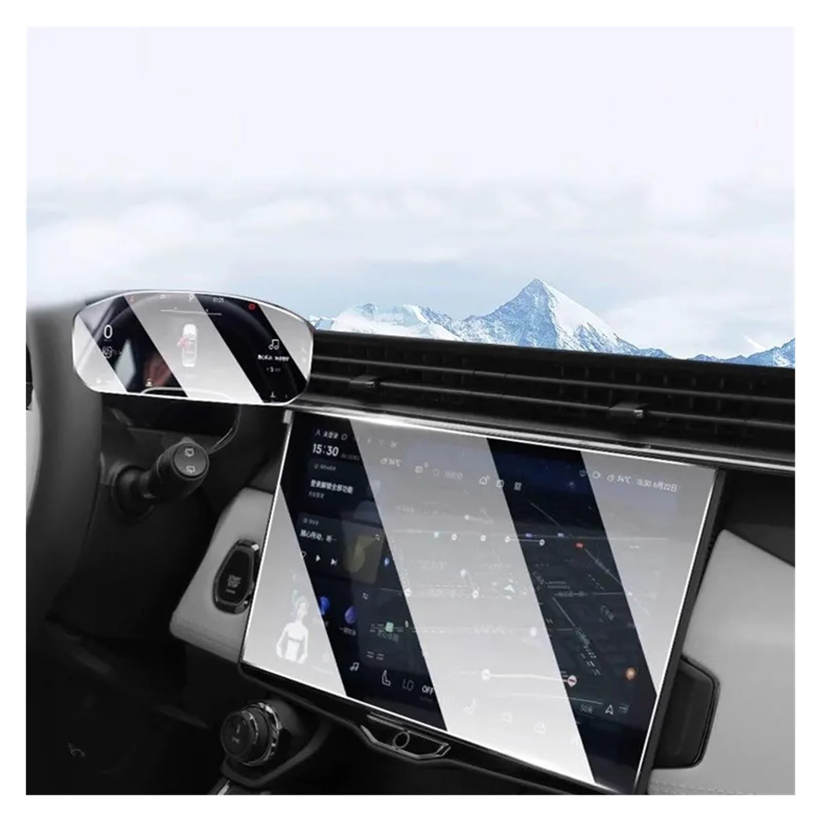 Gehärtes Glas Displayschutz Für Lynk Für Co 01 2021 2022 2 PCS Auto Center Bildschirm GPS Navigation Und Dashboard Gehärtetes Glas Bildschirm Schutz Film Gehärtetes Glas Schutzfolie von WIBNBRO