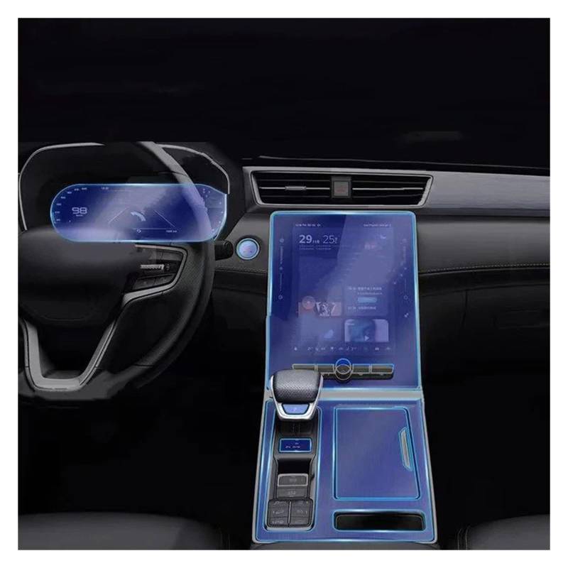 Gehärtes Glas Displayschutz Für MG Für RX5 2023 2024 Auto Interior Center Konsole Bildschirm Transparente TPU Schutz Film Anti-Scratch Zubehör Gehärtetes Glas Schutzfolie(Style B) von WIBNBRO