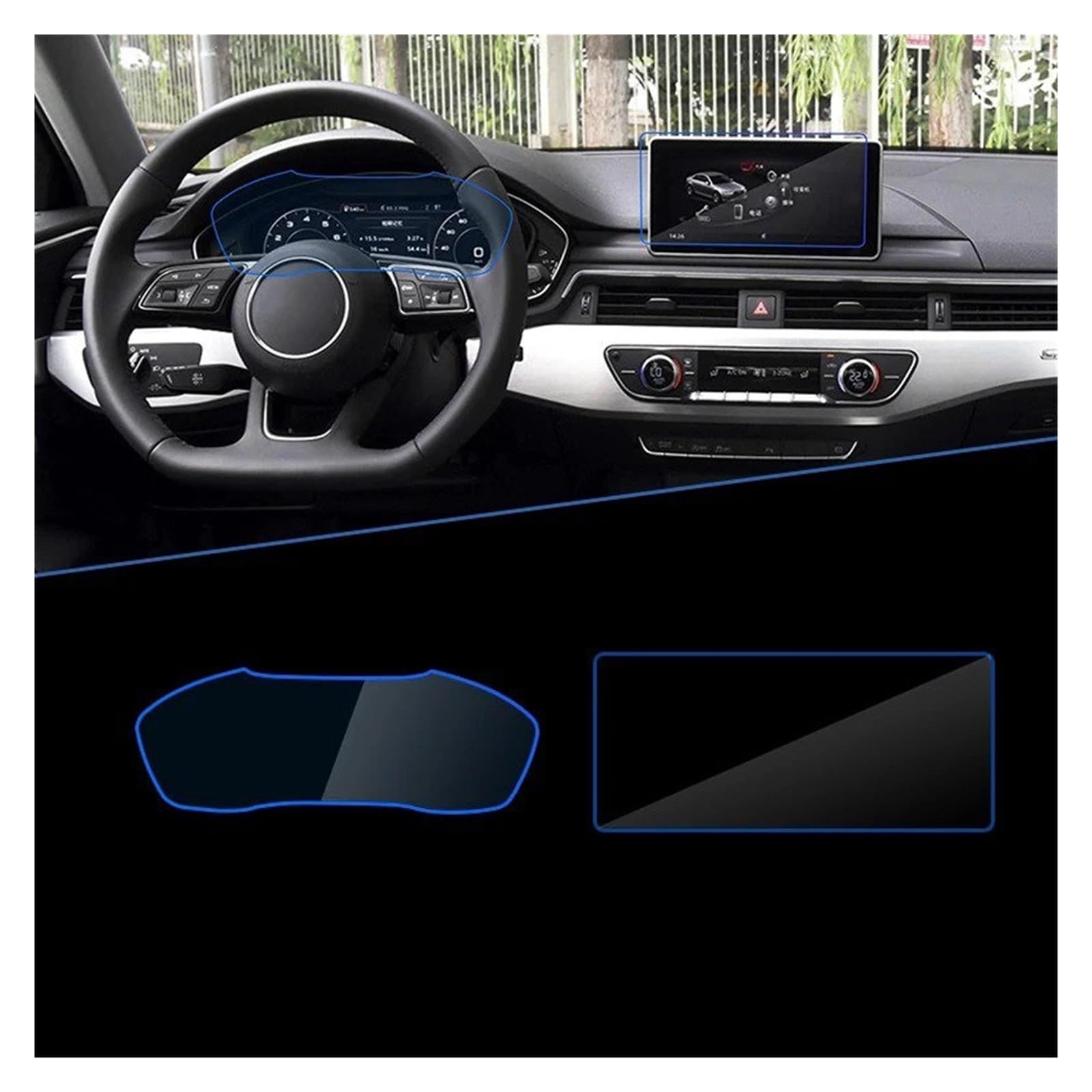 Gehärtes Glas Displayschutz Für Q5 Für FY Für 80A Für MK2 2017-2020 Auto Navigation Instrument GPS Dünne Film Full Screen Protector Gehärtetem Glas Gehärtetes Glas Schutzfolie(Type C) von WIBNBRO