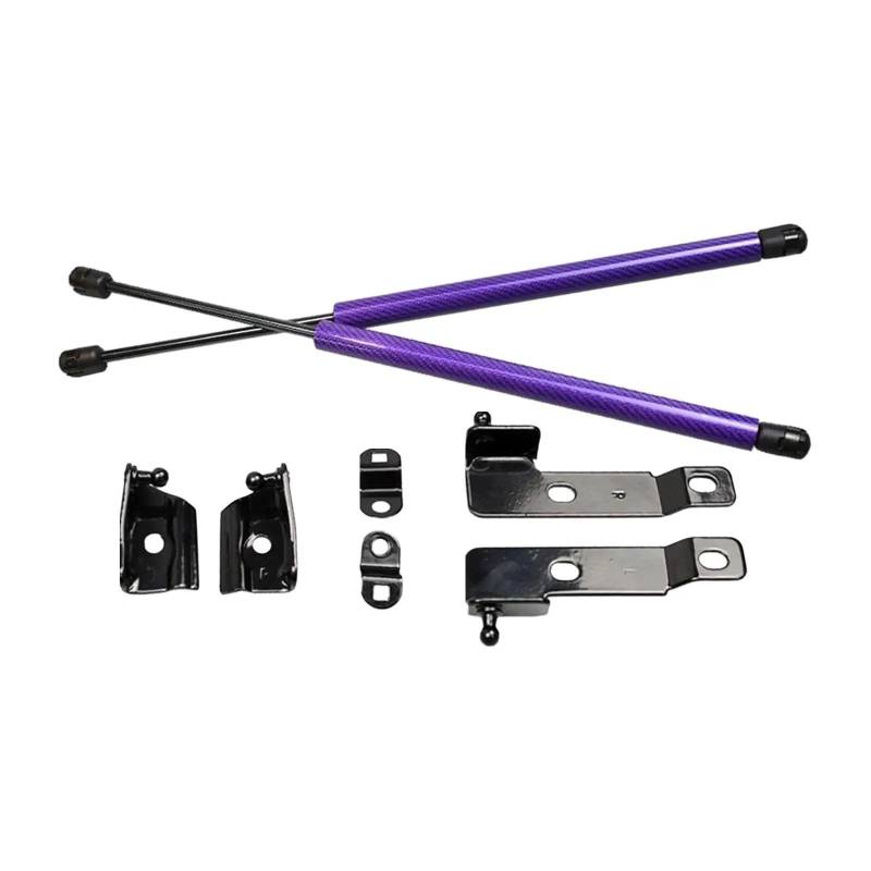 Heckklappen Stützstange Für Nissan Für Frontier Für Navara D40 Langlebig 2X Front Motorhaube Haube Strut Lift Unterstützt Auto Zubehör Kofferraum Gasfeder(CarbonFiber Purple) von WIBNBRO