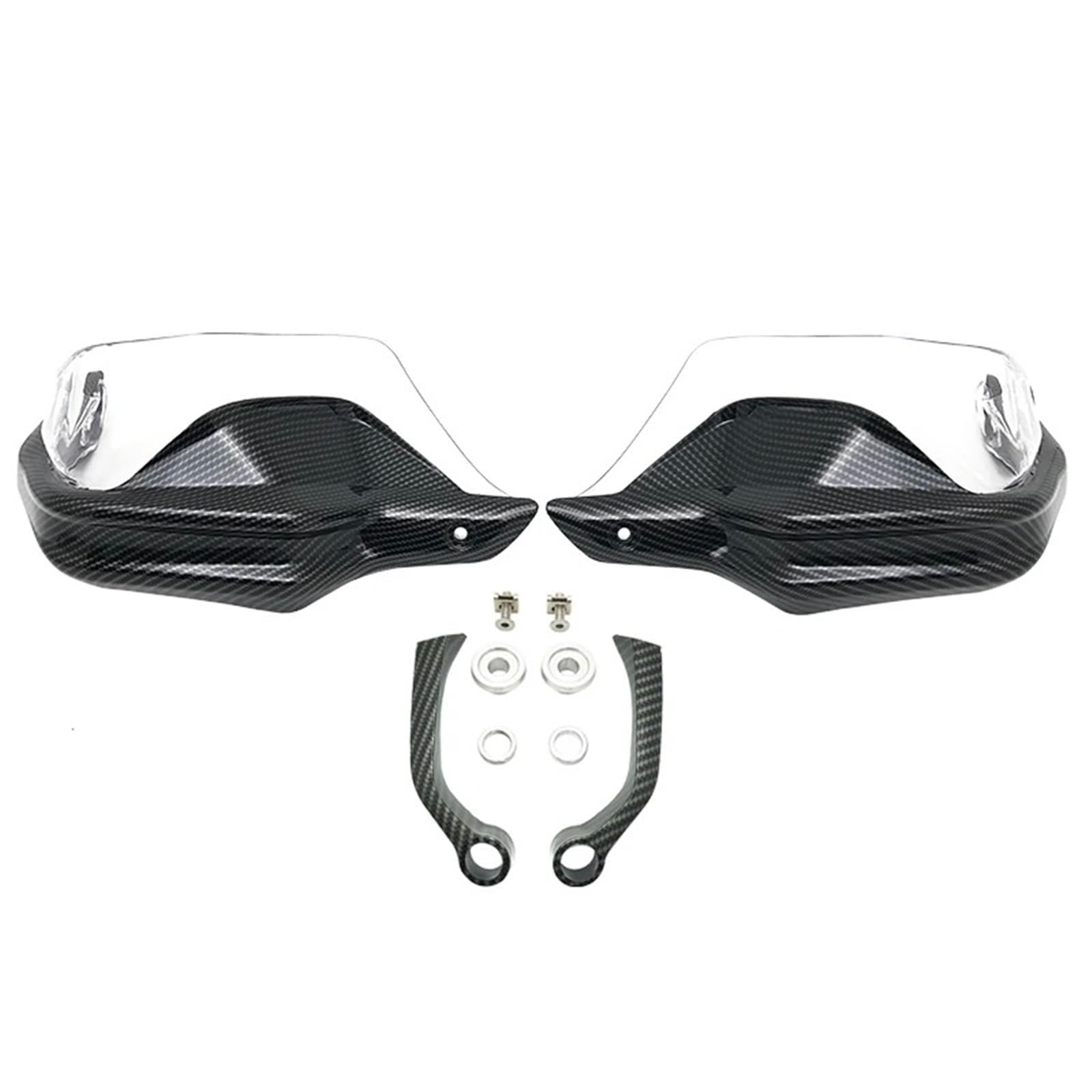 Lenker Handschutz Schild Für F900R 2019-2023 Für F900XR 2019-2023 Motorrad Carbon Handschutz Schild Hand Schutzfolie Windschutzscheibe Motorrad Handprotektoren(Carbon Clear Set) von WIBNBRO