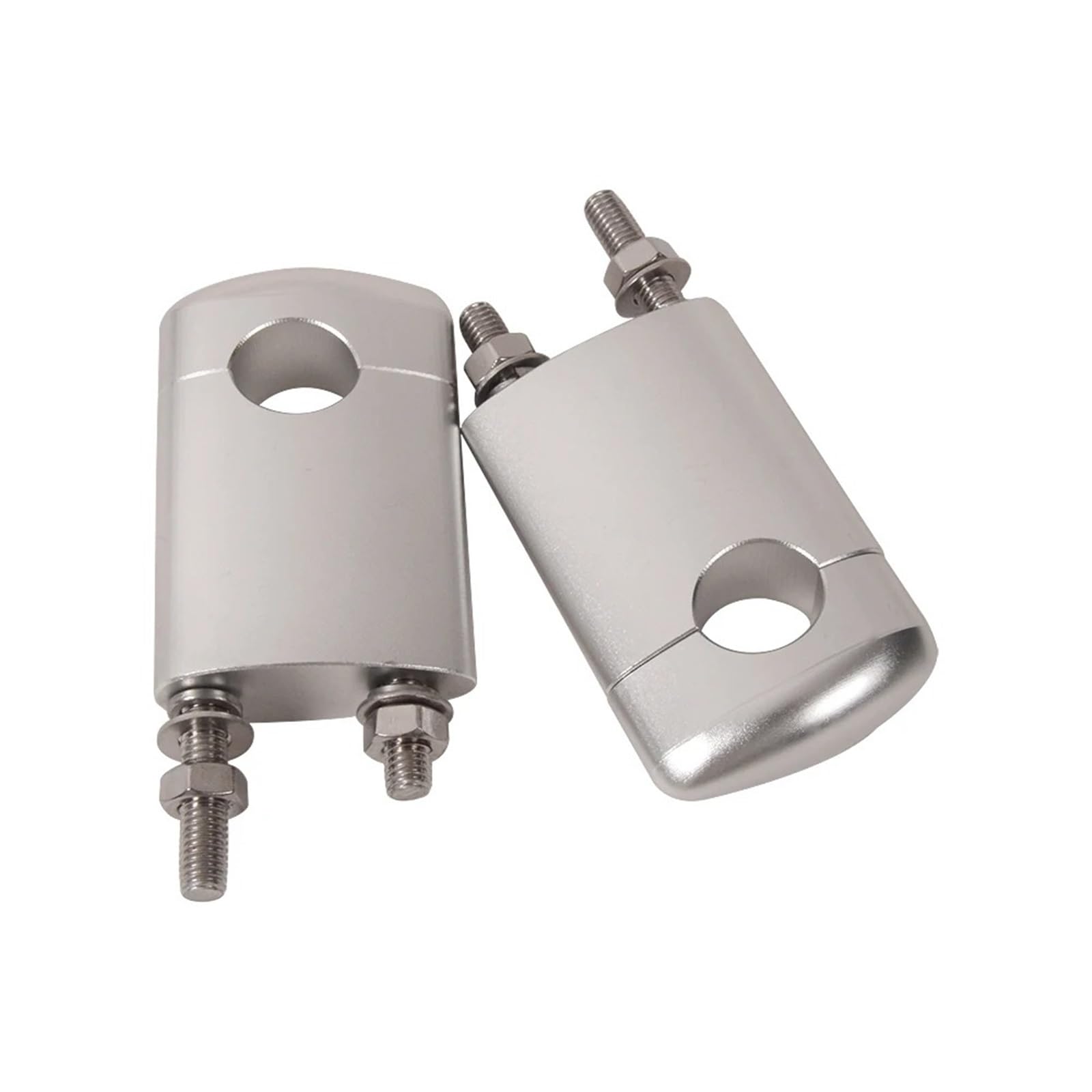 Lenker Riser Motorrad Für R45 Für R65 Für R70 Für R75 Lenker Halterungen Clamp Riser 48mm Motorrad Höhe Aufstieg Adapter Zubehör Moto Lenkererhöhung(Silver) von WIBNBRO