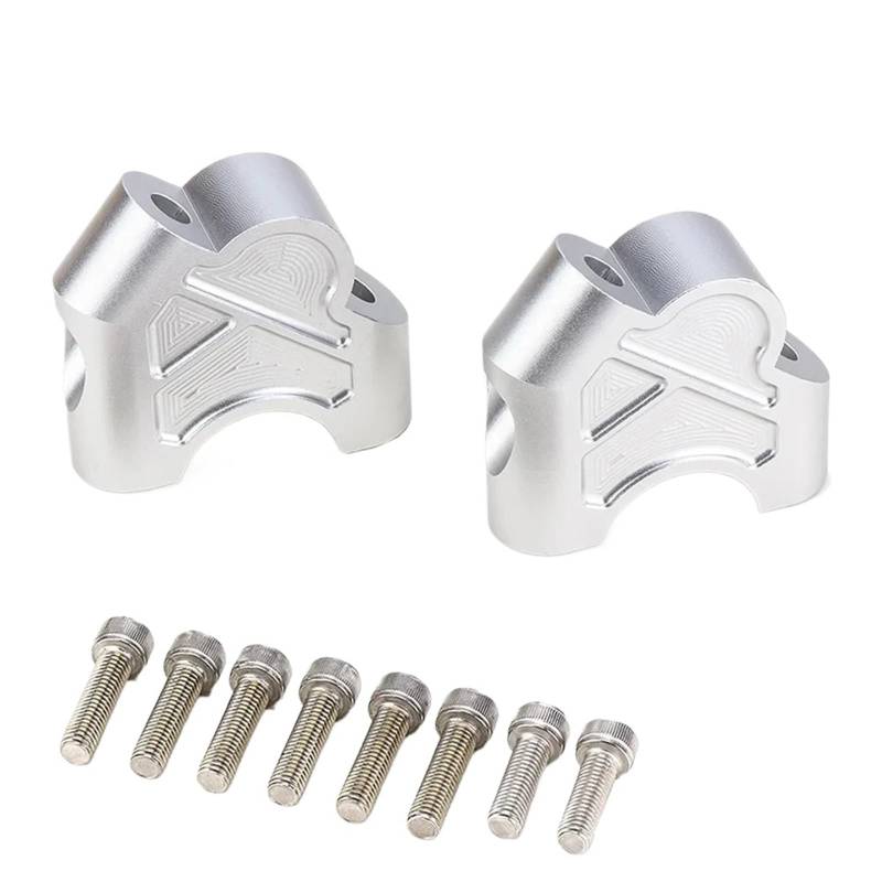 Lenker Riser Motorrad Für S1000 Für XR R 2015-2018 Motorrad CNC Lenker Bar Riser Clamp Zurück Bewegen Montieren Moto Lenkererhöhung(Sliver) von WIBNBRO