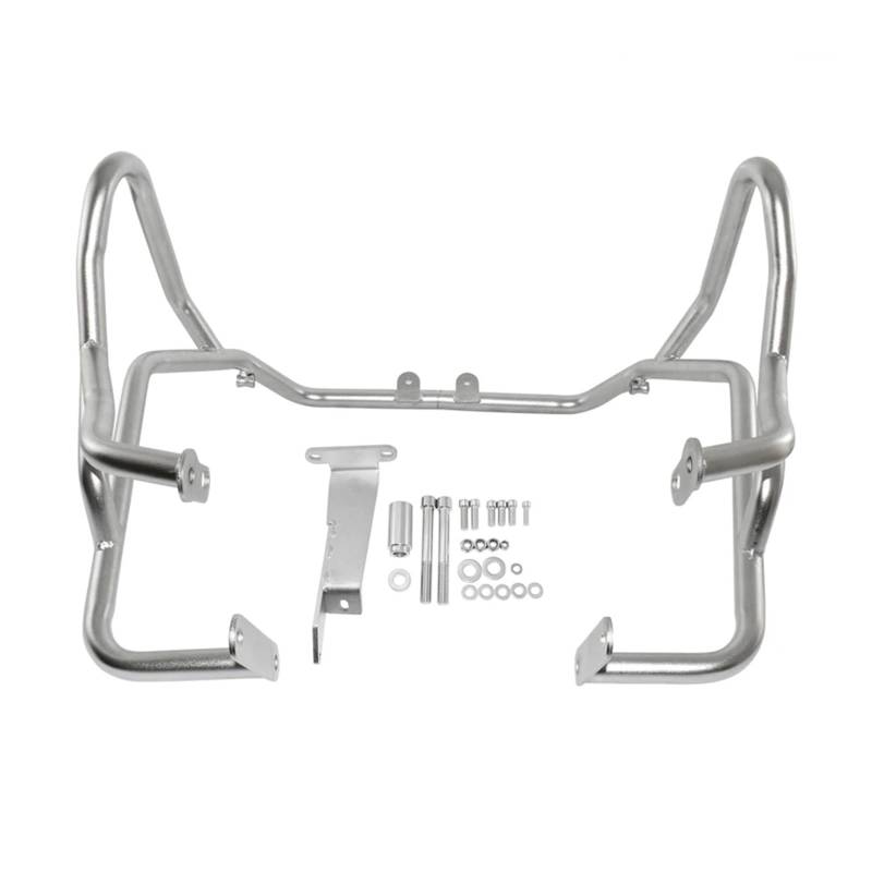 Motorrad Crashbars Für F750GS Für F850GS 2018-2022 Oberer Stoßfänger-Motorschutz Frash Stunt Cage Crash Bar Rahmen Slider Protector Motorschutz Sturzbügel(Silver) von WIBNBRO