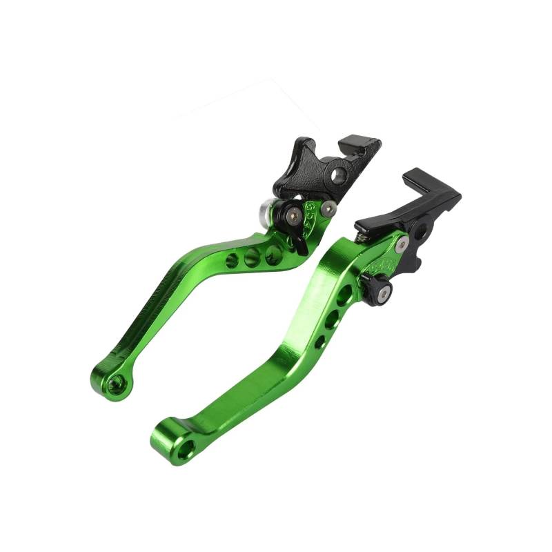 Motorrad Kupplung Bremshebel Universal Motorrad Zubehör Modifizierte Teile Legierung CNC Klapp Kupplung Hebel 6-Gang Einstellbar Trommel Bremse Griff Motorrad Bremshebel Kupplungss(Green) von WIBNBRO