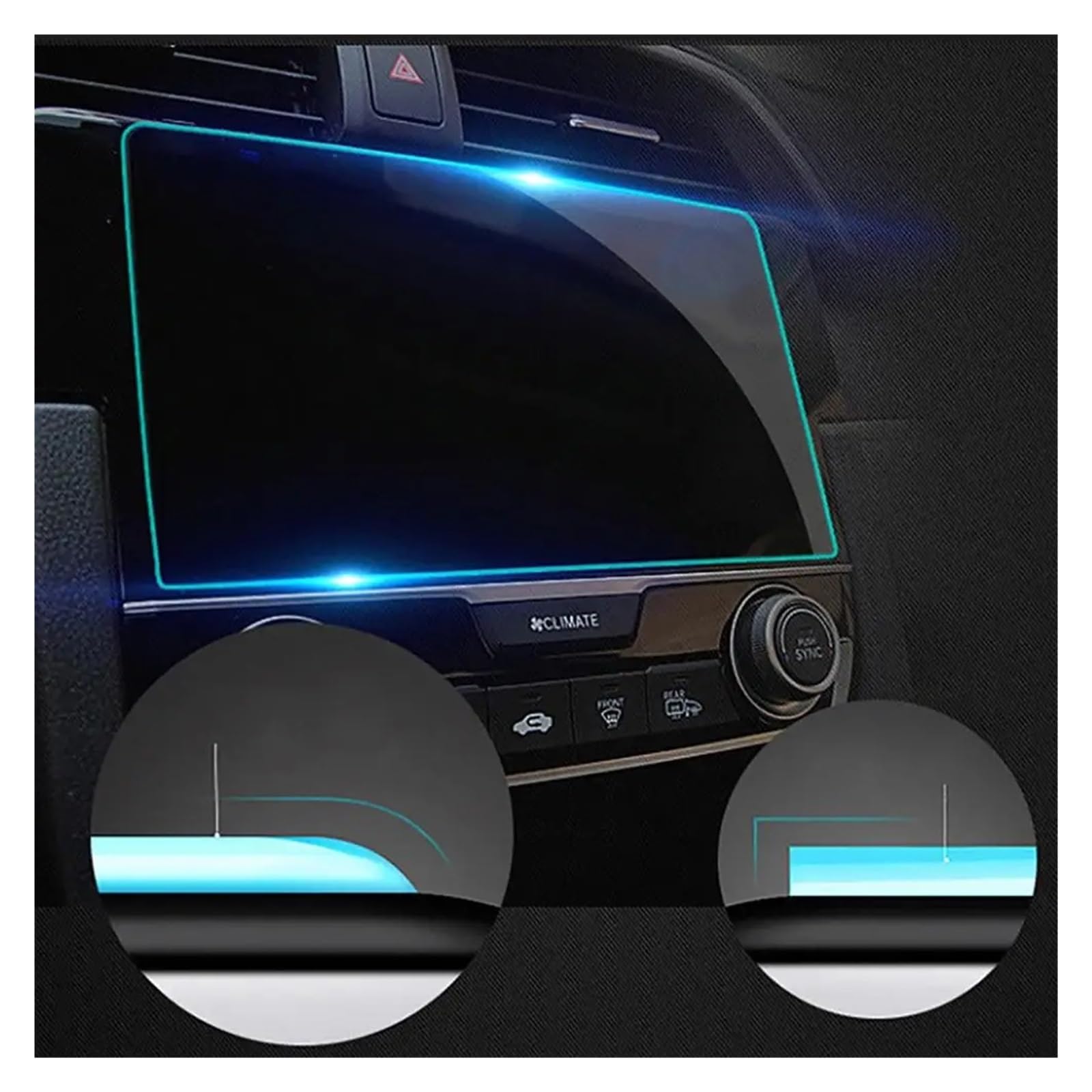 Navigations-Displayschutz Für 7 Zoll Auto Gehärtetem Glas Screen Protector Film GPS Navigator Center Control Navigation Schutzfolie(153x85mm) von WIBNBRO