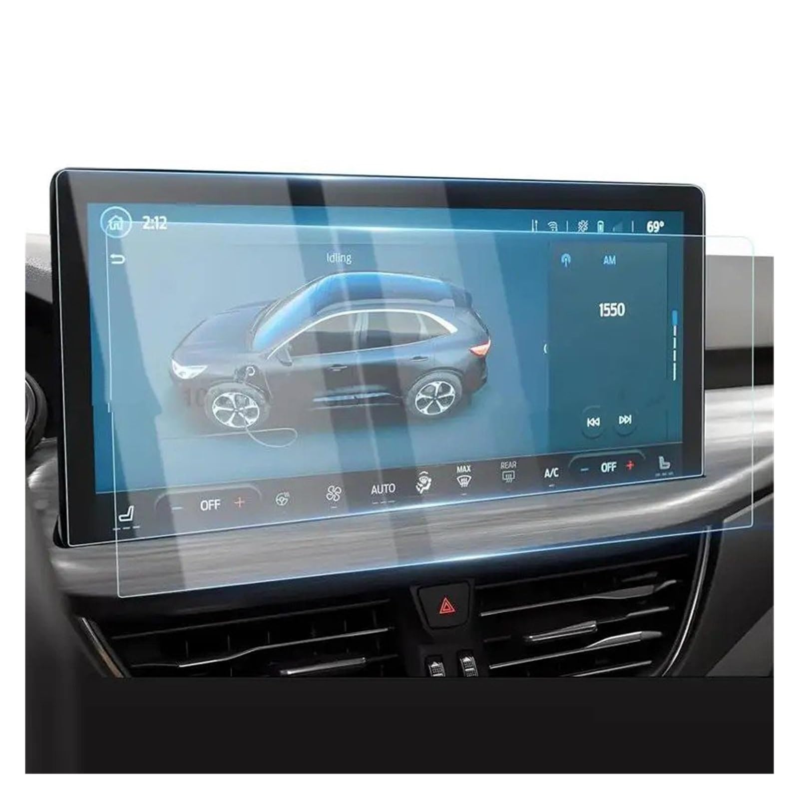 Navigations-Displayschutz Für Ford Für Escape 2023 13,2 Zoll Auto-Infotainment-Radio GPS-Navigation Kratzfeste Montage Gehärtetes Glas Displayschutzfolie Navigation Schutzfolie von WIBNBRO