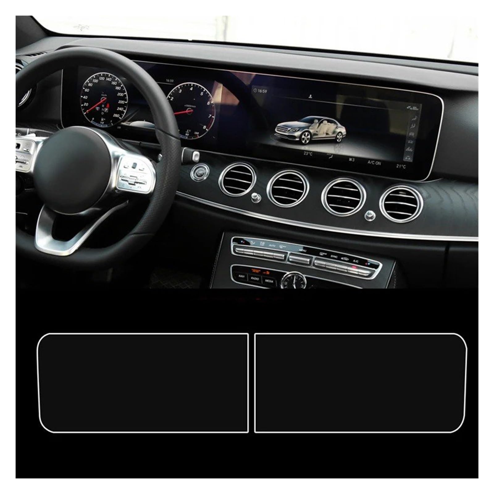 Navigations-Displayschutz Für Für Benz E Für Klasse W213 2017 2018 2019 S Klasse W222 2018 2 Teile/Satz Auto Navigation Displayschutzfolie Aus Gehärtetem Glas Navigation Schutzfolie von WIBNBRO