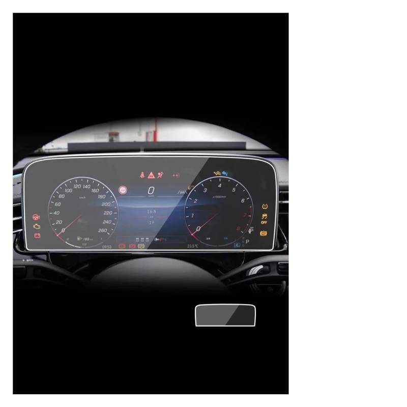 Navigations-Displayschutz Für Für Benz Für E-Klasse 2024 Auto GPS Navigation Center Touch Und Dashboard Gehärtetem Glas Displayschutzfolie Navigation Schutzfolie(Dashboard) von WIBNBRO