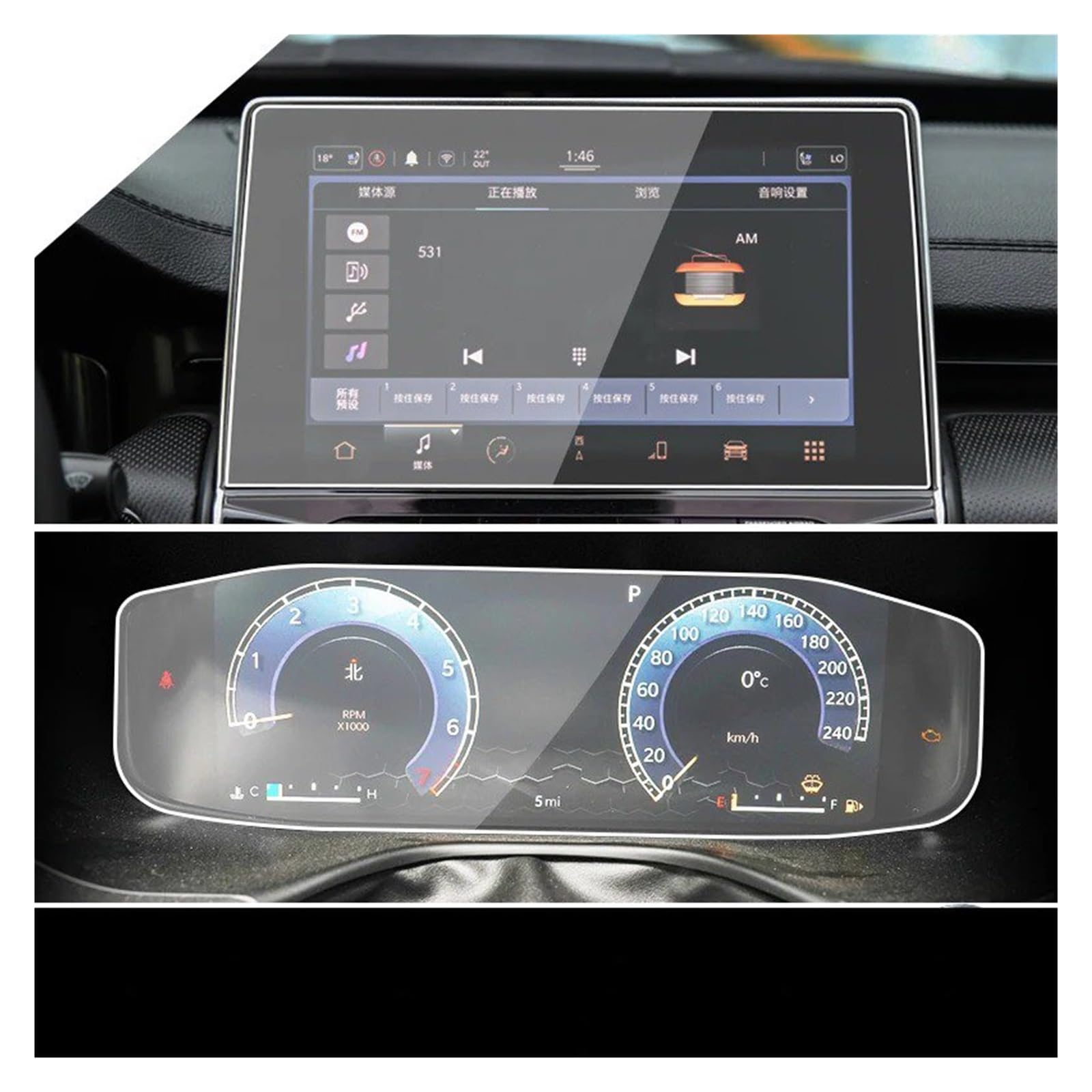 Navigations-Displayschutz Für Jeep Für Kompass 2021 2022 10,1 Zoll Gehärtetes Glas Displayschutzfolie Instrumententafel Auto-Innenausstattung Autozubehör Navigation Schutzfolie(HD10.1 Inch and TPU) von WIBNBRO