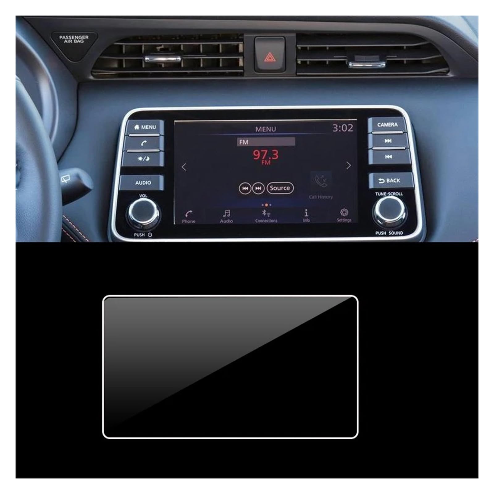 Navigations-Displayschutz Für Nissan Für Kicks 2017 2018 2019 2020 Auto Infotainment Radio GPS Navigation Gehärtetem Glas Screen Protector Film Navigation Schutzfolie(7 inch) von WIBNBRO