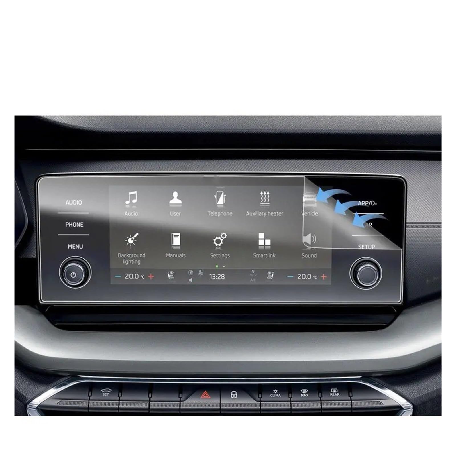 Navigations-Displayschutz Für Octavia MK4 8,25 Zoll 2020 Auto Multimedia Radio Display Auto Innen Zubehör PET Screen Protector Navigation Schutzfolie von WIBNBRO