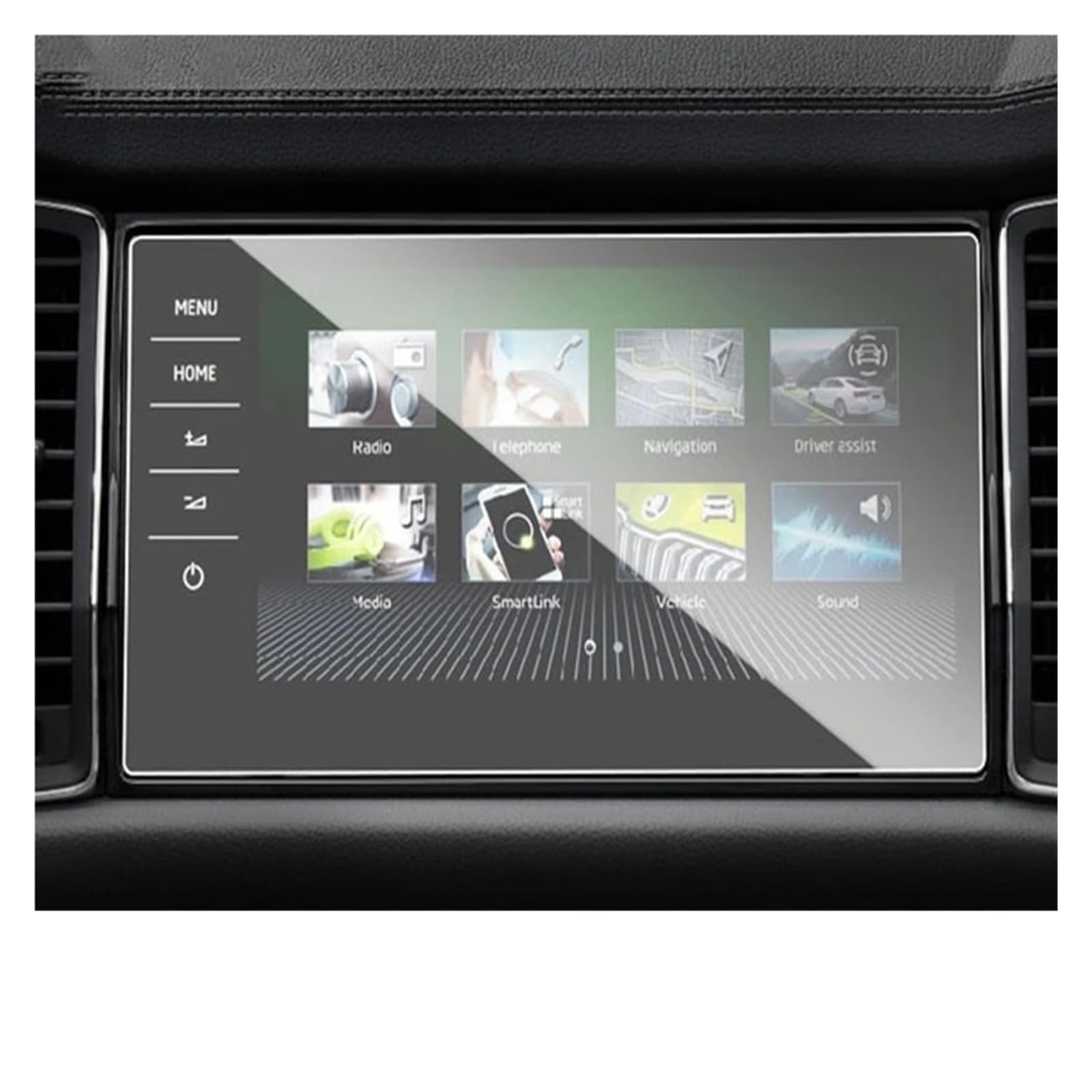 Navigations-Displayschutz Für Skoda Für Kodiaq GT 2019-2023 Autozubehör GPS-Navigationsbildschirm Gehärtetes Glas Schutzfolie Kratzfester Innenraum Navigation Schutzfolie(175x100mm) von WIBNBRO