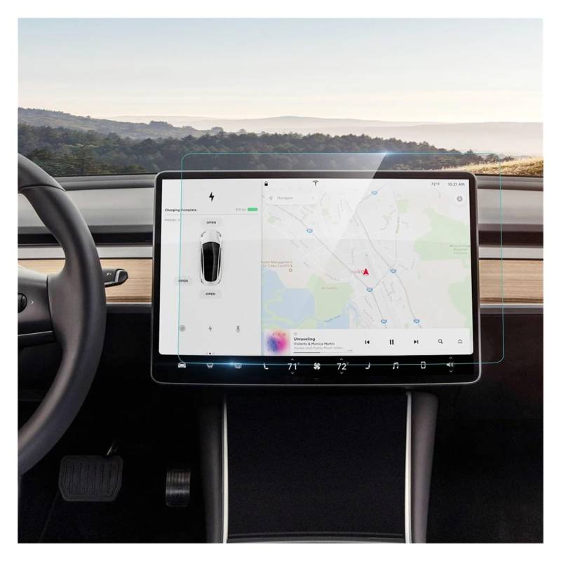 Navigations-Displayschutz Für Tesla Für Modell 3 Autonavigation Displayschutzfolie Antireflexionsschutz Empfindlicher Touchscreen Autofolie Navigation Schutzfolie von WIBNBRO