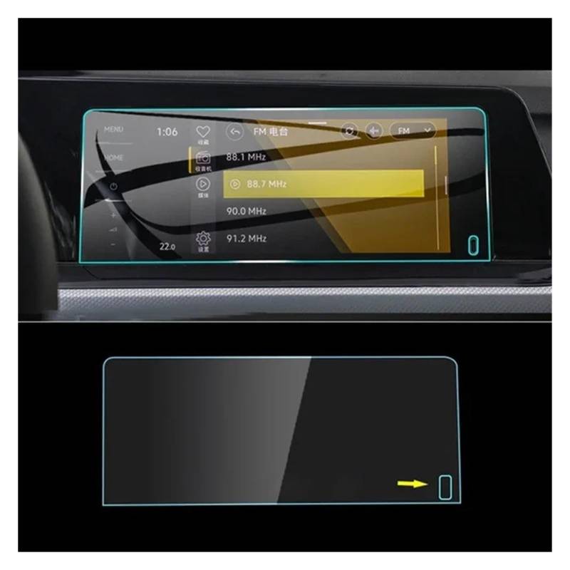 Navigations-Displayschutz Für VW Für Golf 8 MK8 Für GTI 2020-2023 GPS-Navigationsfolie LCD-Bildschirmschutzfolie Autozubehör Gehärtetes Glas Navigation Schutzfolie(8.25 inch GPS) von WIBNBRO