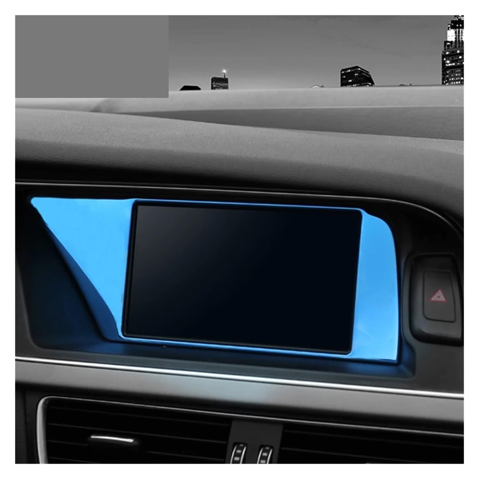 PanelMittelkonsole Für A4 B8 Für A5 Innenausstattung Autozubehör Auto Styling Center Control Navigation Bildschirm Schutzabdeckungen Aufkleber Verkleidung Mittelkonsole Dekor(Bright Blue) von WIBNBRO