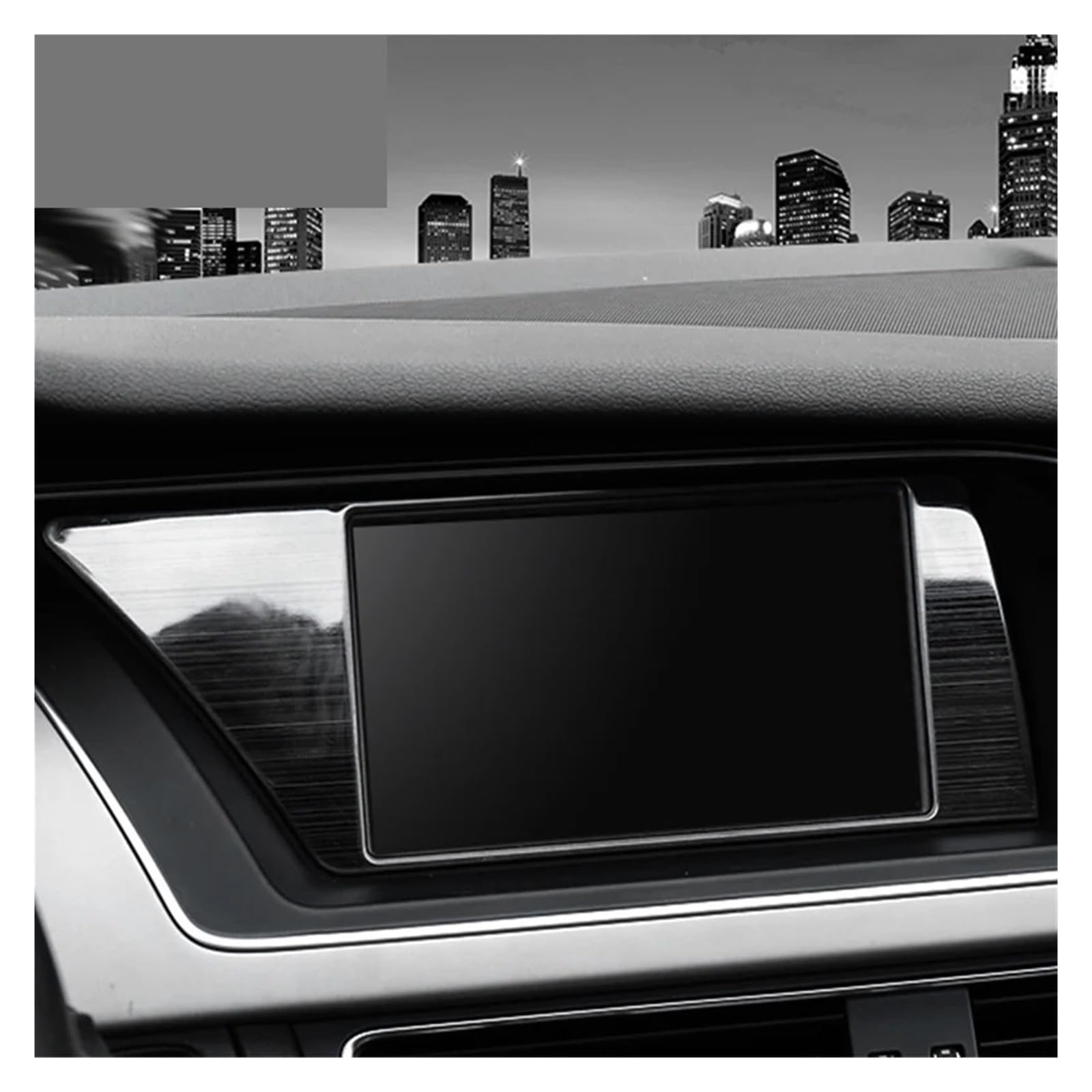 PanelMittelkonsole Für A4 B8 Für A5 Innenausstattung Autozubehör Auto Styling Center Control Navigation Bildschirm Schutzabdeckungen Aufkleber Verkleidung Mittelkonsole Dekor(Brushed Black) von WIBNBRO