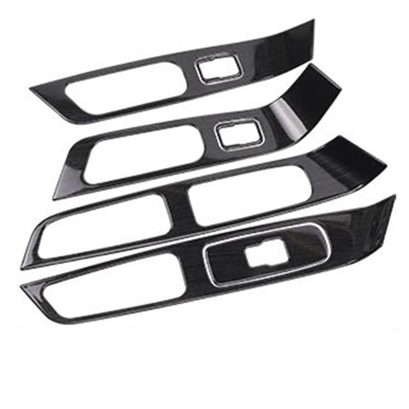 PanelMittelkonsole Für Volvo Für XC60 Für S60 Für V60 Autozubehör Aufkleber Edelstahl Tür Armlehne Glas Heber Knopfleiste Dekorative Abdeckung Mittelkonsole Dekor(Black Titanium) von WIBNBRO