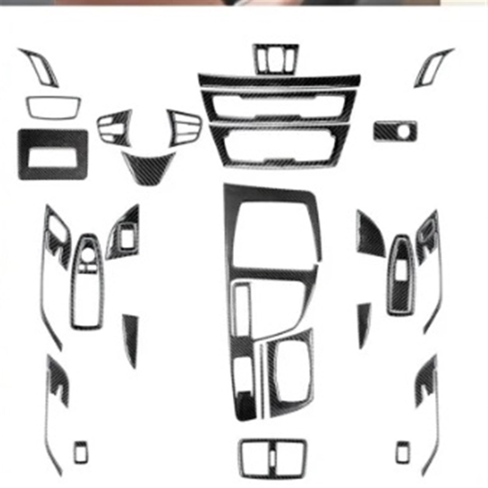 PanelMittelkonsole Für X1 F48 2016 2017 2018 Zubehör Auto-Innenraum Lenkrad Kofferraumschalter Türbedienfeld Kohlefaserverkleidung Aufkleber Mittelkonsole Dekor(Type 16) von WIBNBRO