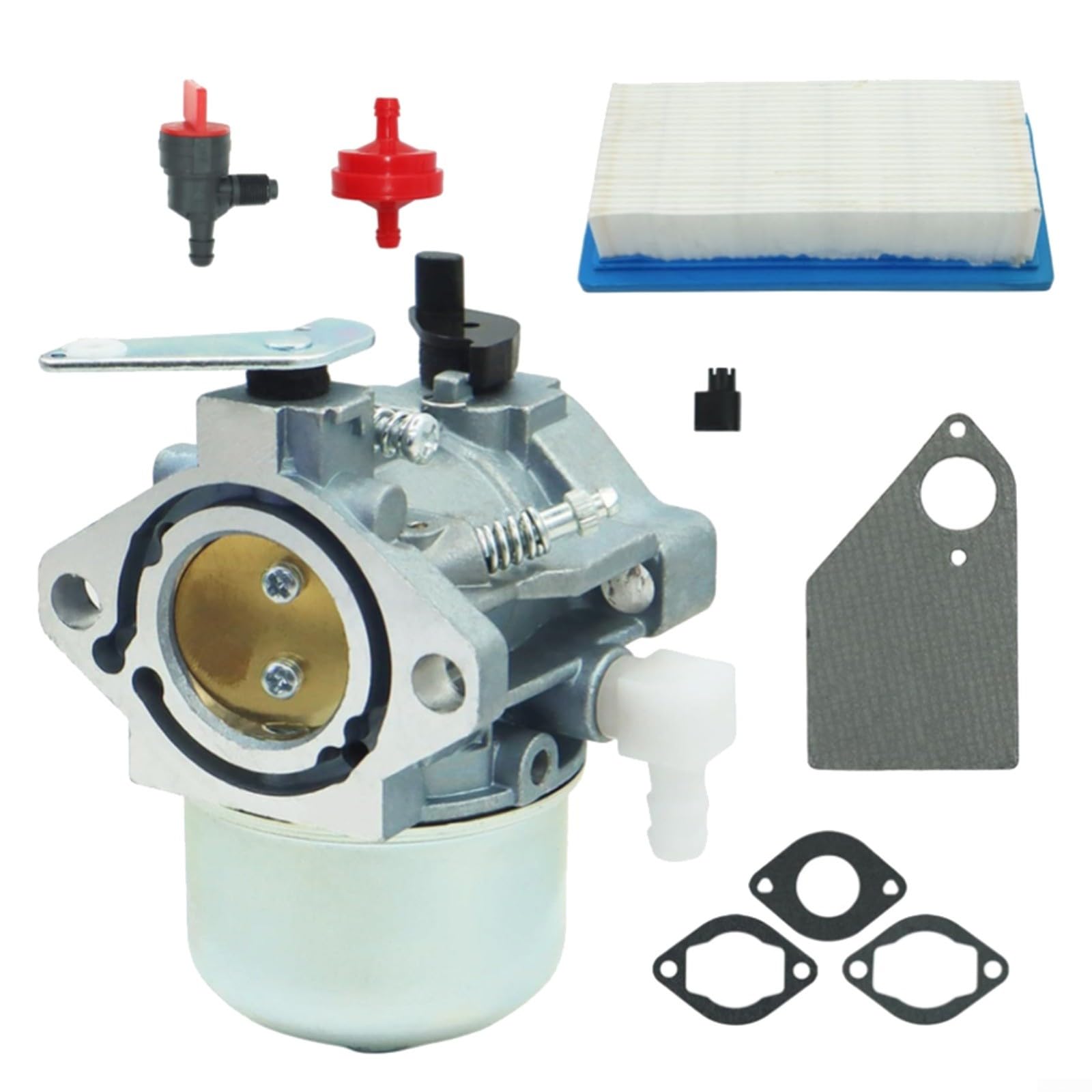 WIIYENA Vergaser-Kit für HP Rasenmäher Traktor Motor für 694526 690118 690119 691643 499029 Vergaserset mit Dichtungen Luftfilter Kraftstofffilter Absperrventil von WIIYENA