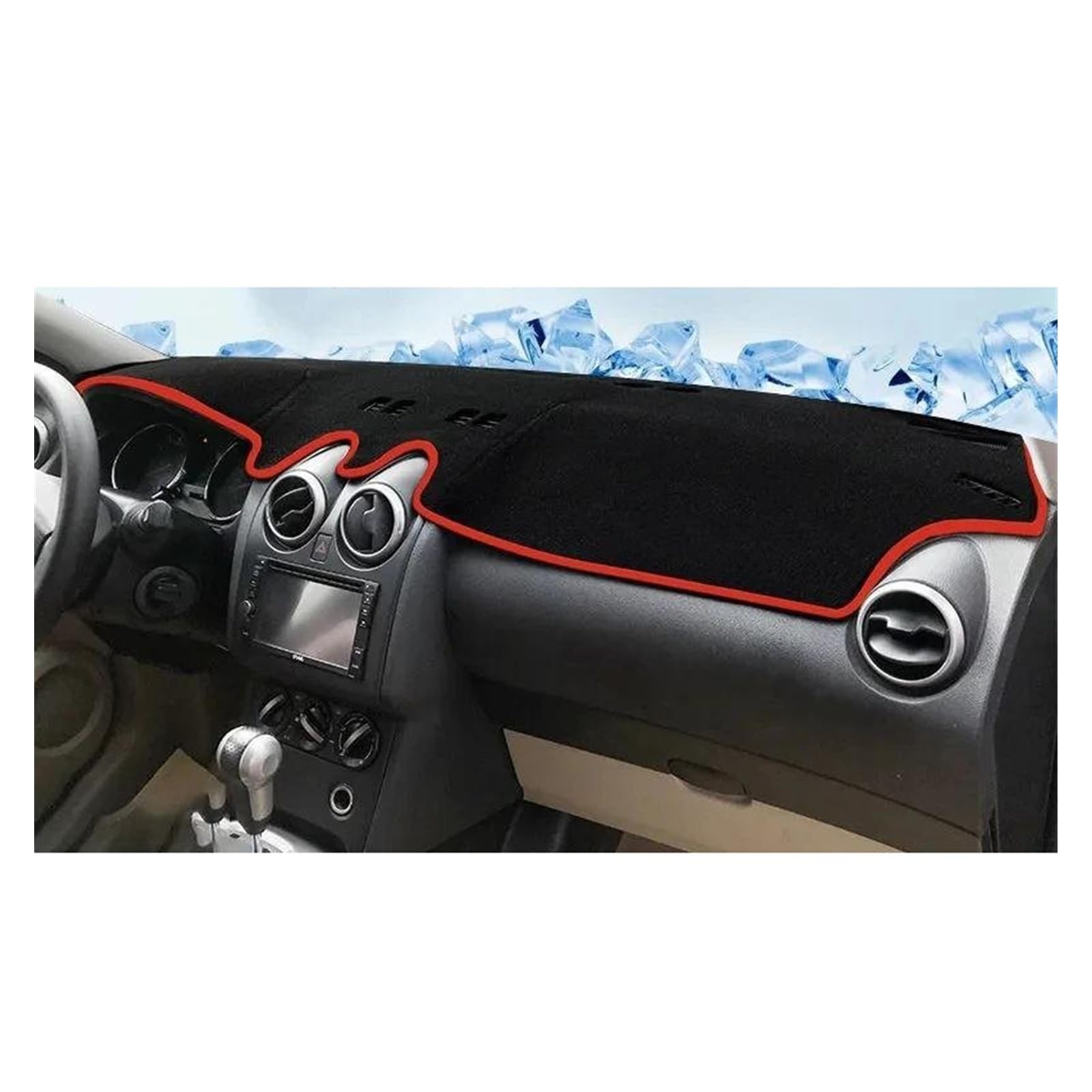 Armaturenbrett Abdeckung Für Nissan Für QASHQAI Auto Instrumententafel Matte Teppiche Armaturenbrett Abdeckung Vermeiden Sie Licht Pad Zubehör Innendekoration Zubehör Auto Dashboard Abdeckung(B Red 20 von WIJHJET