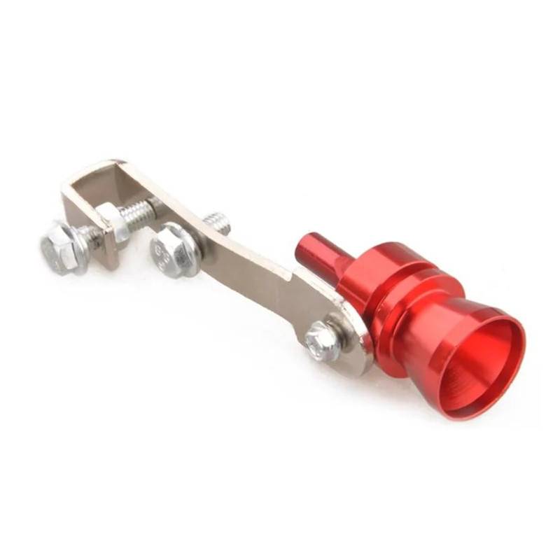 Auspuff Pfeife Turbo Sound Auto Auspuff Booster Lautsprecher Universal Aluminium Auto Schalldämpfer Endrohr Whistle Blow Off Ventil Spitze Zubehör Abgasrohrleitungen(Red L) von WIJHJET