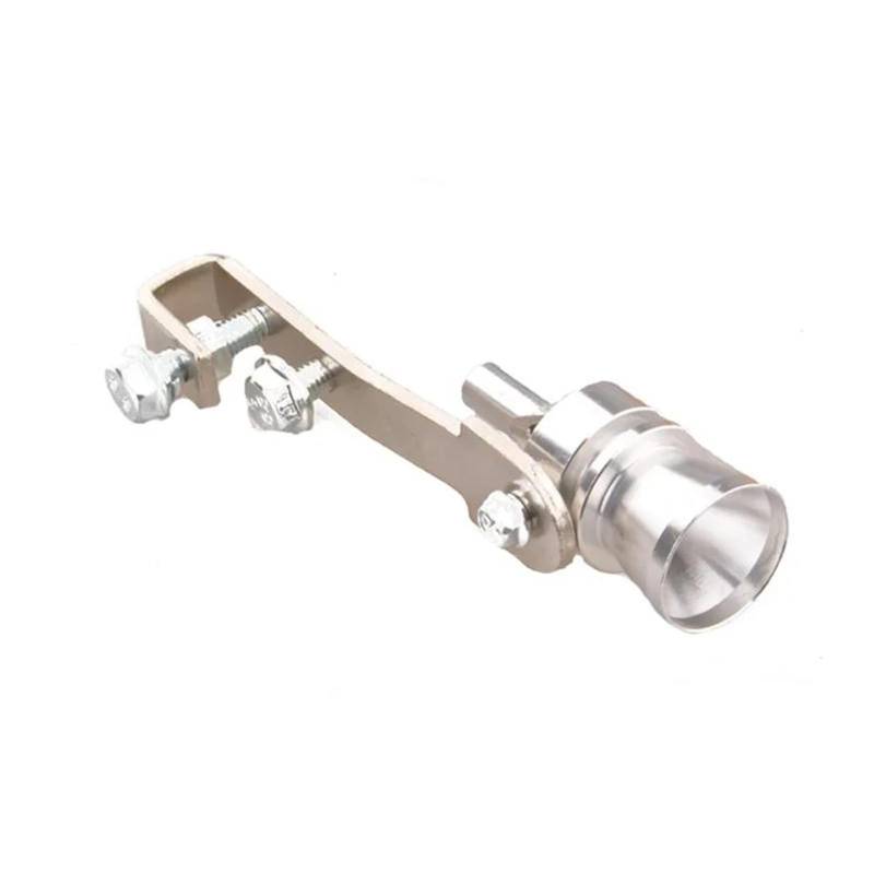 Auspuff Pfeife Turbo Sound Auto Auspuff Booster Lautsprecher Universal Aluminium Auto Schalldämpfer Endrohr Whistle Blow Off Ventil Spitze Zubehör Abgasrohrleitungen(Silver M) von WIJHJET