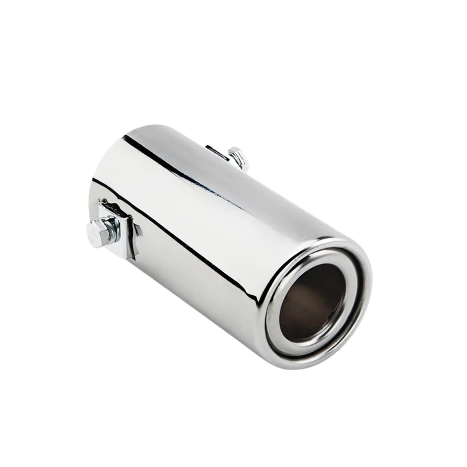 Auspuff Pfeife Universal Auto Auspuff Spitze Edelstahl Auto Schalldämpfer Endrohr Auto Zubehör Ersatzteile Abgasanlagen Schalldämpfer Abgasrohrleitungen(Silver ID50mm) von WIJHJET