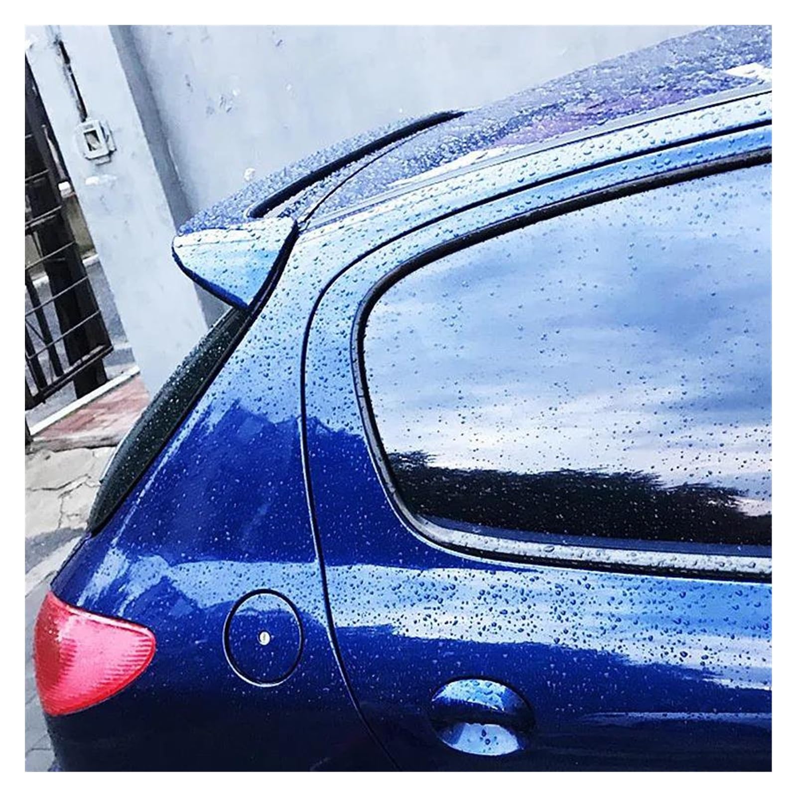 Auto Heckflügel Für Peugeot 206 Für Fließheck 2013 2014 2015 2016 2017 2018 Hinten Stamm Deckel Dach Spoiler Flügel Auto Außen Tuning Spoiler Wing(Blau) von WIJHJET