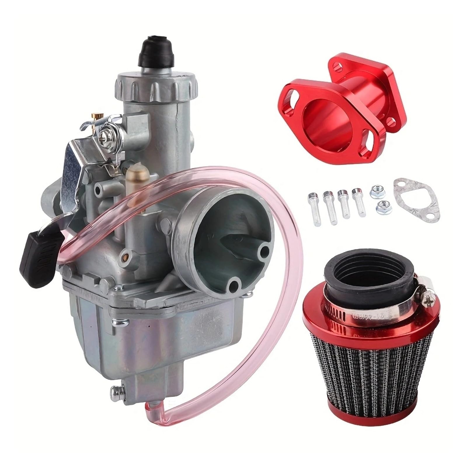 Für GX160 GX200 VM22 26mm Vergaser Leistung Ansaugrohr Mainfold 38mm Luftfilter Kit Für Predator 212cc 196cc Tuningvergaser Motorrad Vergaser(Vm22 kit) von WIJHJET