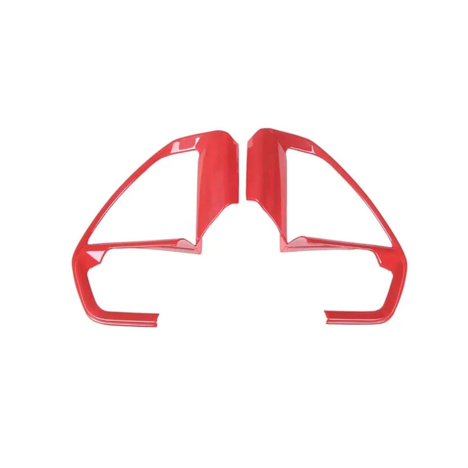 Innenverkleidung Mittelkonsole Für Toyota Für Tundra Für Sequoia 2022 2023 ABS Carbon Faser Auto Lenkrad Rahmen Abdeckung Trim Aufkleber Auto Zubehör(Rot) von WIJHJET