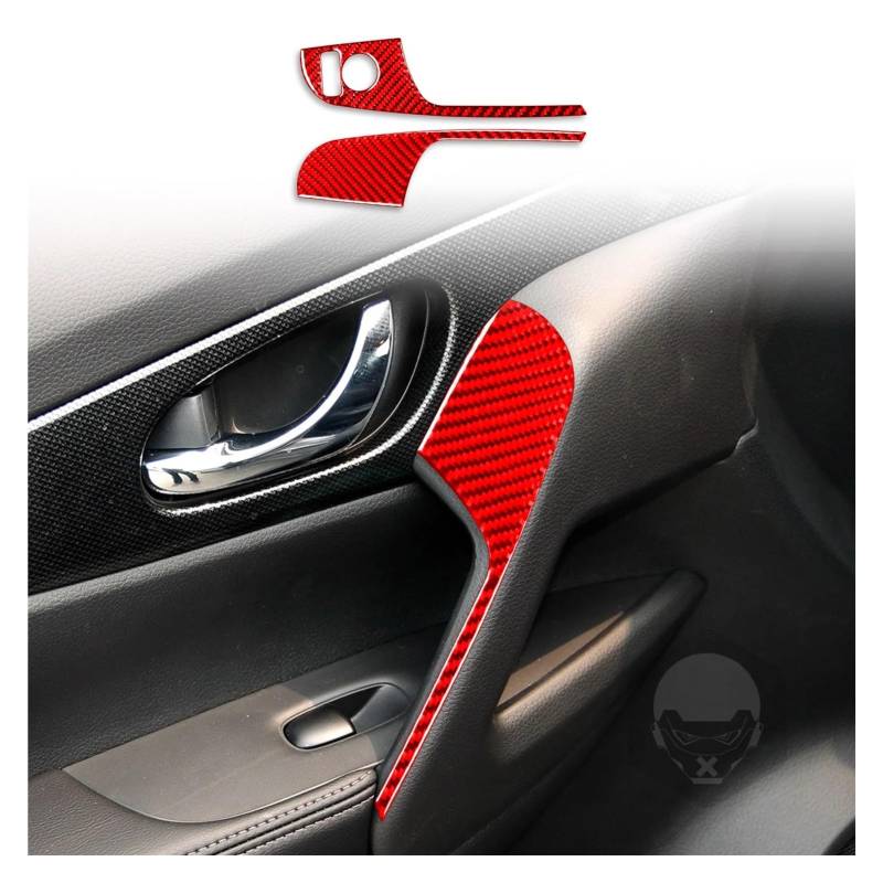 Konsolenverkleidung Für Nissan Für X-Trail Für Rogue T32 2013-2021 Zubehör Carbon Fiber Innen Auto Spiegel Einstellung Schalter Trim Aufkleber Dekoration Panel Abdeckung(Red RHD) von WIJHJET