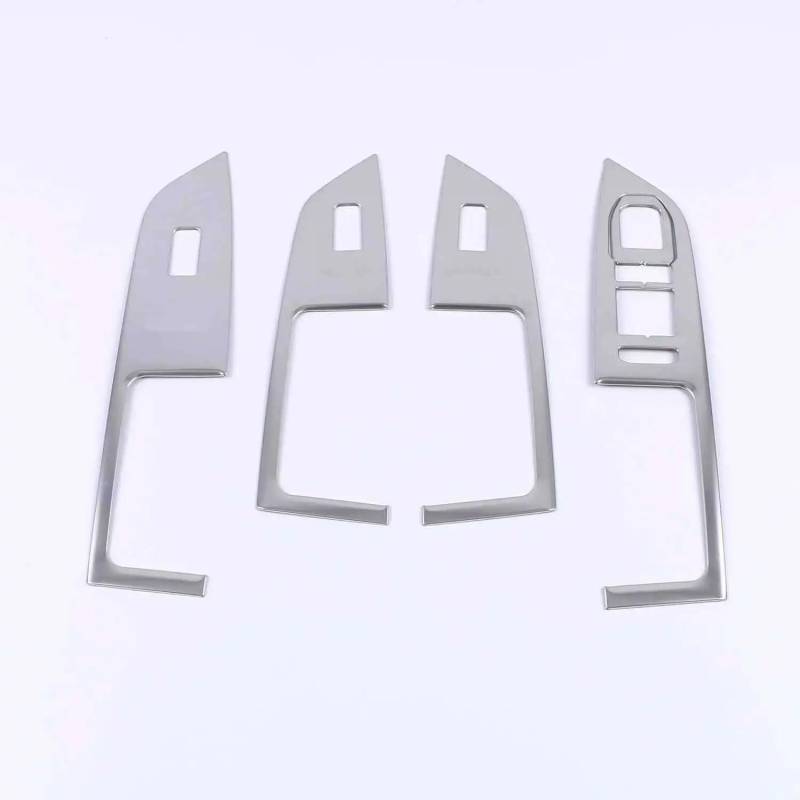 Konsolenverkleidung Für VW Für Golf 8 MK8 R 2021 2022 Edelstahl Auto Fensterheber Schalter Panel Trim Abdeckung Aufkleber Innen Zubehör Panel Abdeckung(Steel Silver) von WIJHJET