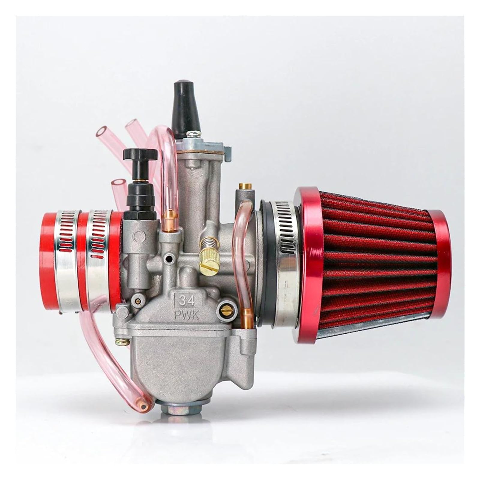 PZ19 19mm Vergaser für 50 70 90 110 125cc Universalvergaser ATV Quad 4 Wheeler Dirt Bike Motorrad Motorradvergaser Tuningvergaser Motorrad Vergaser(34mm RED) von WIJHJET