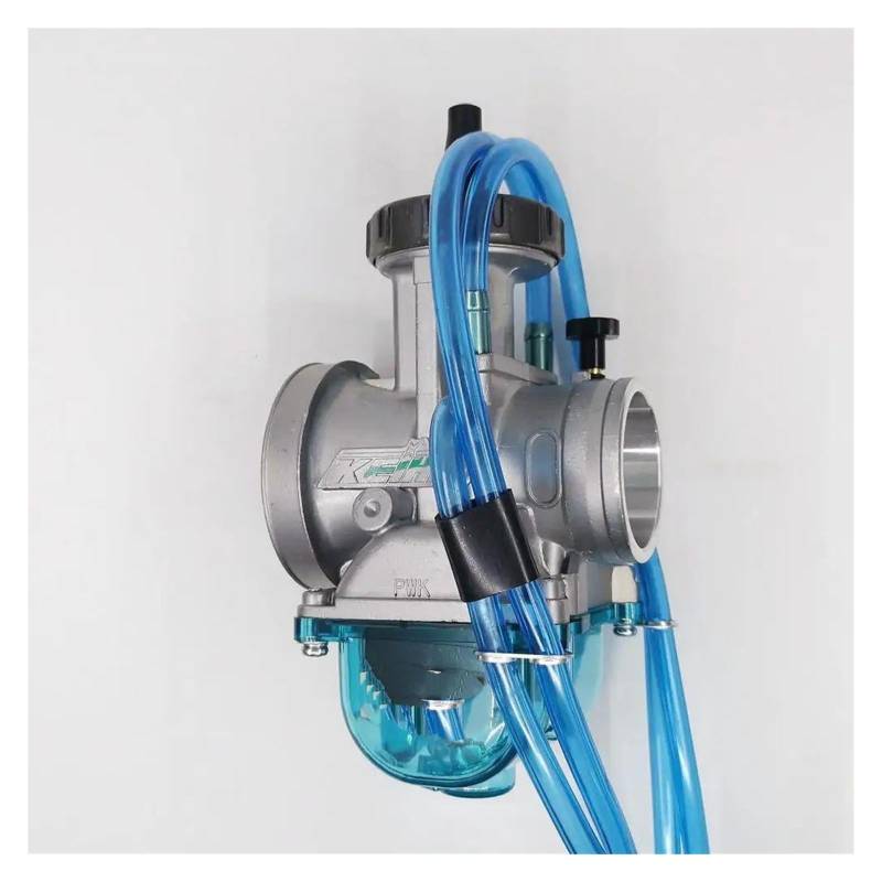 Vergaser Für PWK 33 35 36 38 40 42 Mm Für Keihin Moto Carb Bike Scooter UTV ATV 2T-Hub 4T-Hub Motor Transparente Blaue Untere Abdeckung Motorrad Tuningvergaser Motorrad Vergaser(38MM) von WIJHJET