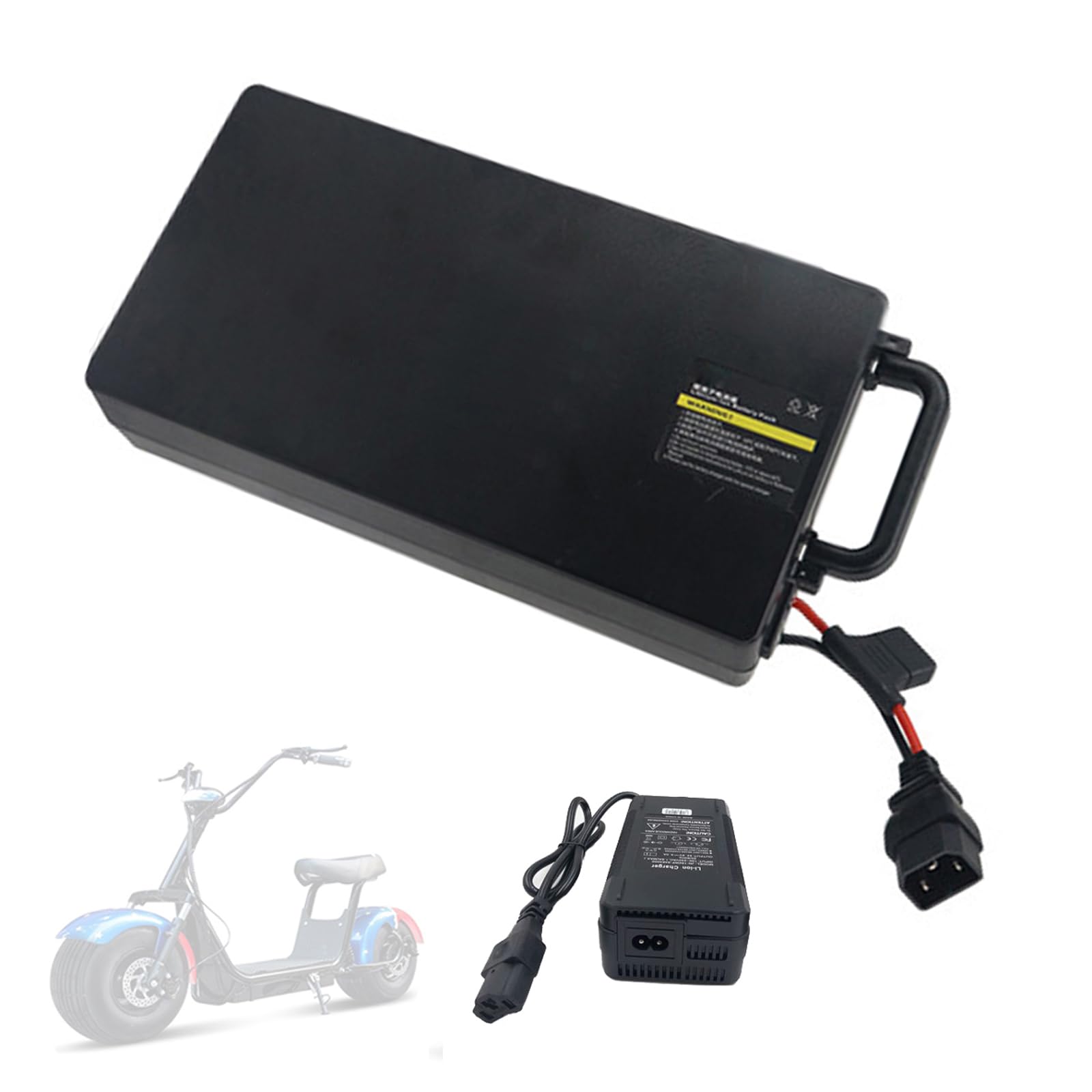 WILLQ 60 Volt wiederaufladbare Lithium-Ionen-Batterie 60V 24Ah 20Ah 18.2Ah 15.6Ah 12Ah 10.4Ah elektrische Motorrad-Batterie für 250–1500 W Motor-Kits, Dreirad-Backup-Batterie,60v12ah von WILLQ