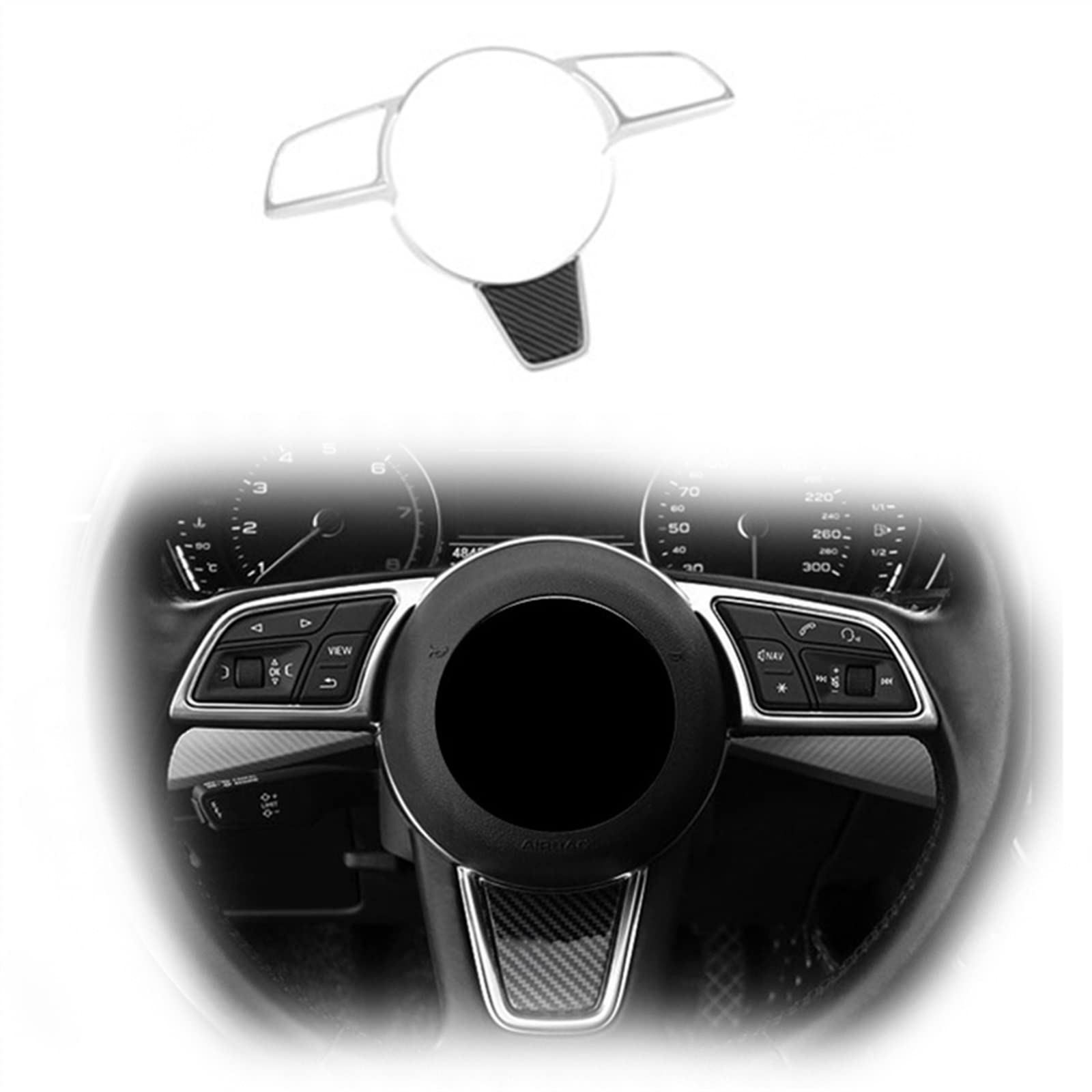 ABS-Lenkrad-Tasten-Rahmen-Dekorations-Abdeckungs-Ordnung Für A&udi A3 8V A4 B9 A5 2017-2019 Car Styling Interior Autozubehör von WILSEM