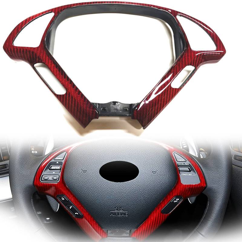 Roter Echter Kohlefaser-Innenraum Für I&nfiniti G37 EX37 2013 Q40 2015 G25 EX35 2012 Ersatzauto-Lenkradverkleidung von WILSEM