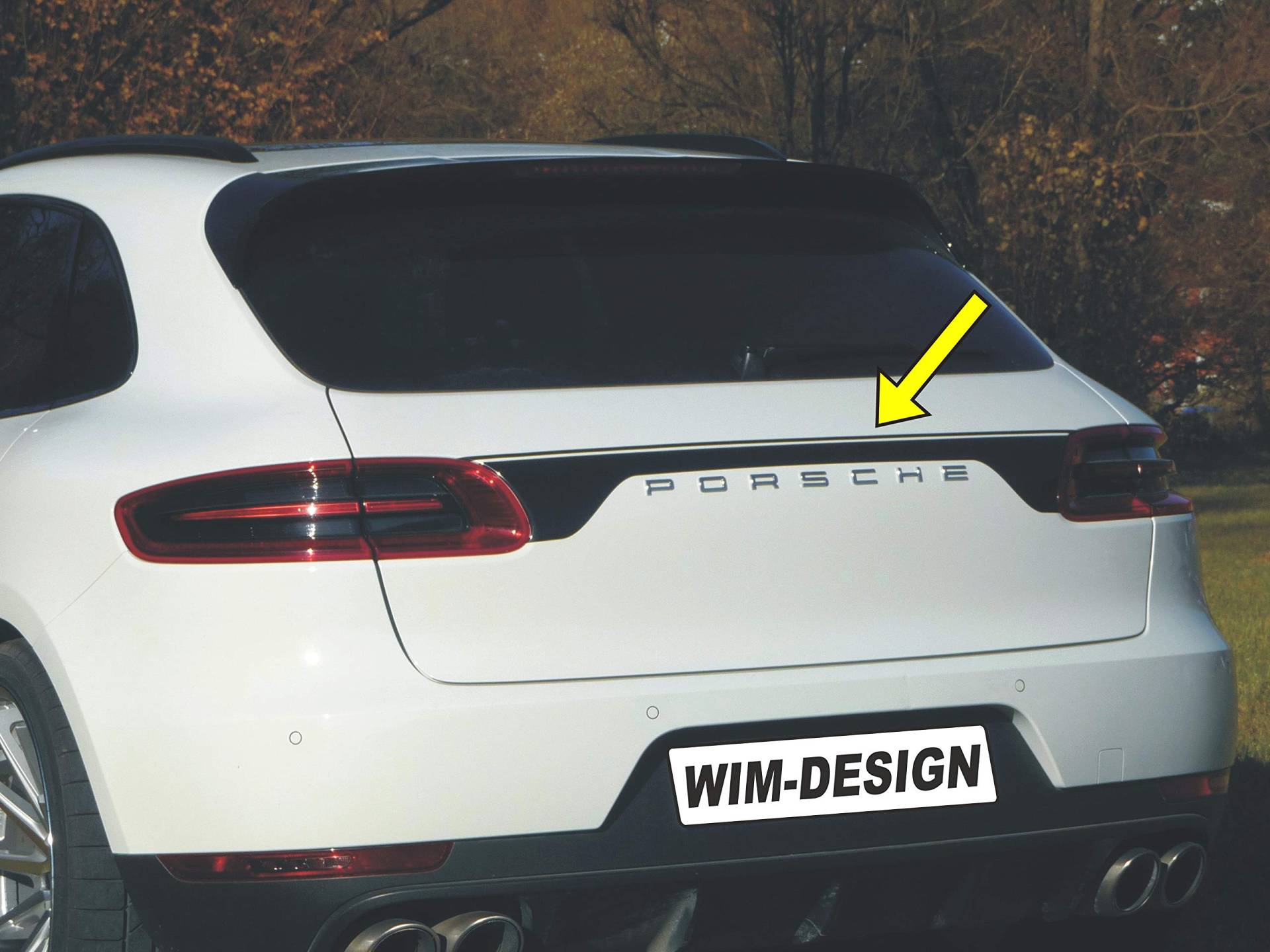 Design Aufkleber für Porsche Macan an Heckklappe Made in Germany von WIM-DESIGN