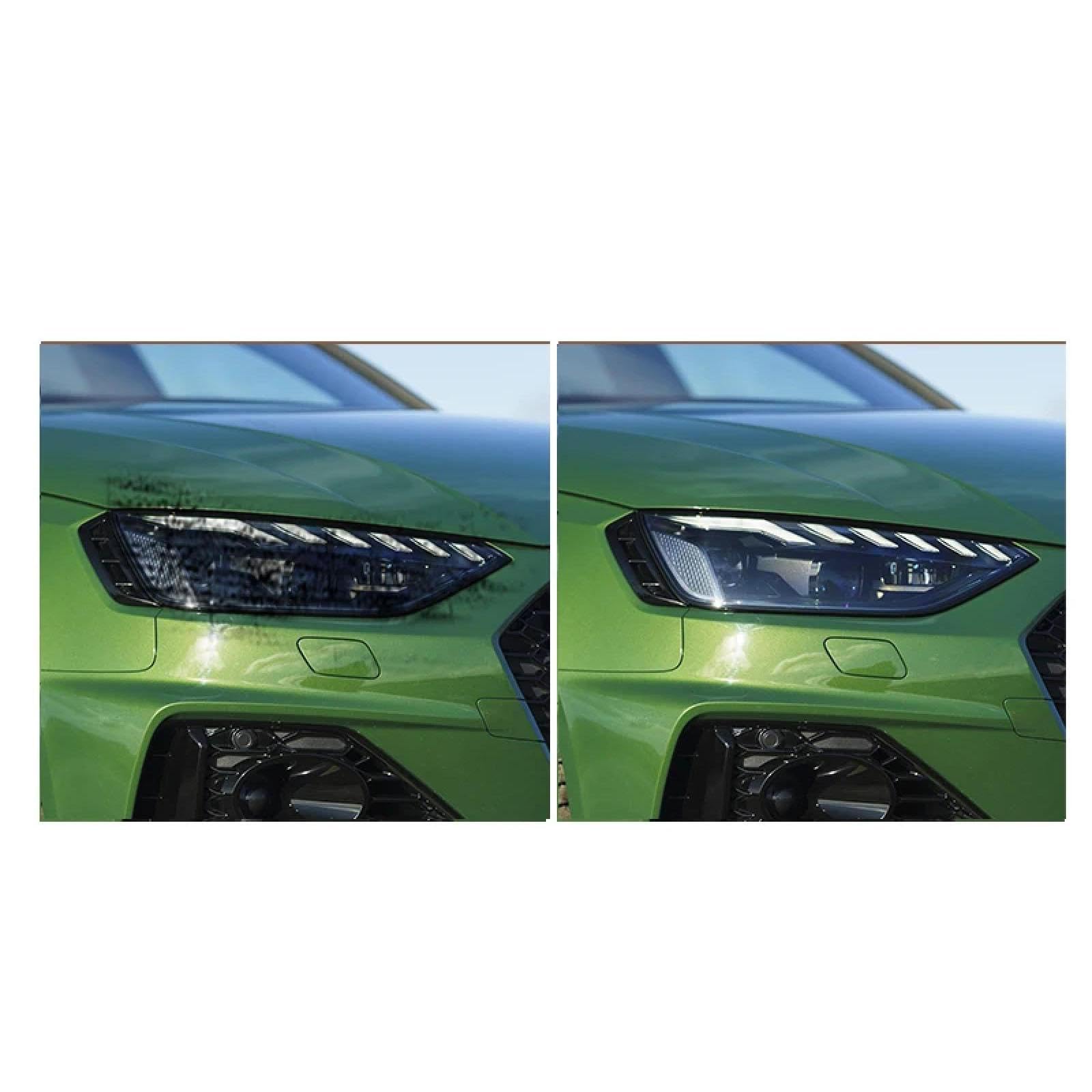 2 Stück Auto Frontlicht Transparent TPU Aufkleber Scheinwerfer Schutzfolie, für Audi RS3 8V RS4 B8 B9 RS5 RS6 RS7 TTRS Zubehör RS42013-2015 von WINONDE