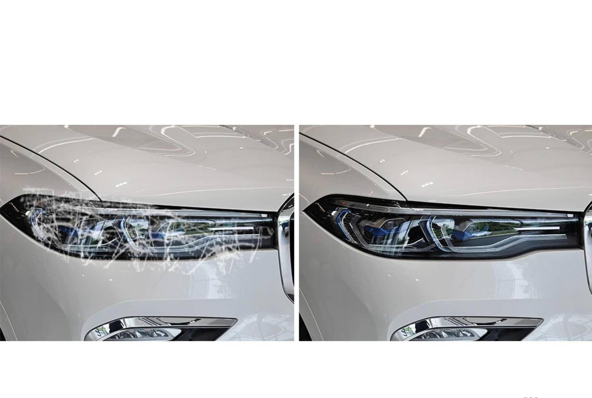 2 Stück Auto Scheinwerfer Schutzfolie Scheinwerfer Restaurierung Transparent Schwarz TPU Aufkleber, Für BMW X7 G07 2019 2020 - Zubehör Transparent von WINONDE