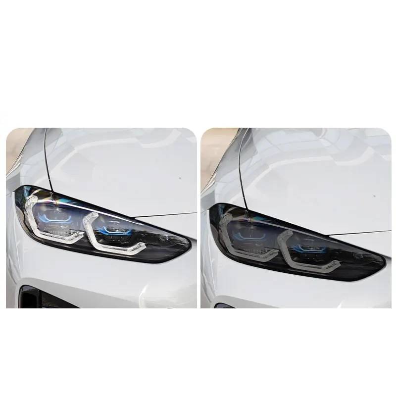 2 Stück M Performance Auto Scheinwerfer Schutzfolie Transparent Rauchschwarz TPU Aufkleber, für BMW 4er G22 G23 G26 2021 2022 RauchSchwarz von WINONDE