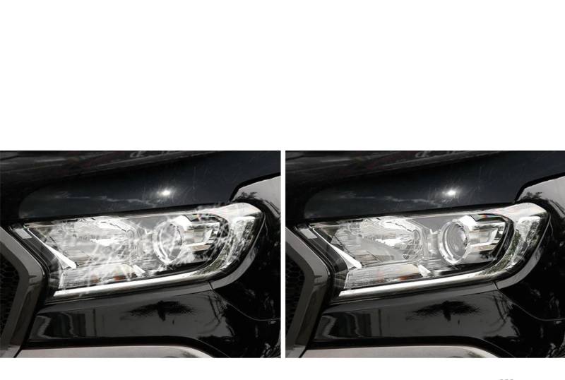 Auto Scheinwerfer Schutzfolie Restaurierung Transparent Schwarz TPU Aufkleber, für Ford Ranger Wildtrak Raptor 2015-heute Zubehör geschwärzt von WINONDE