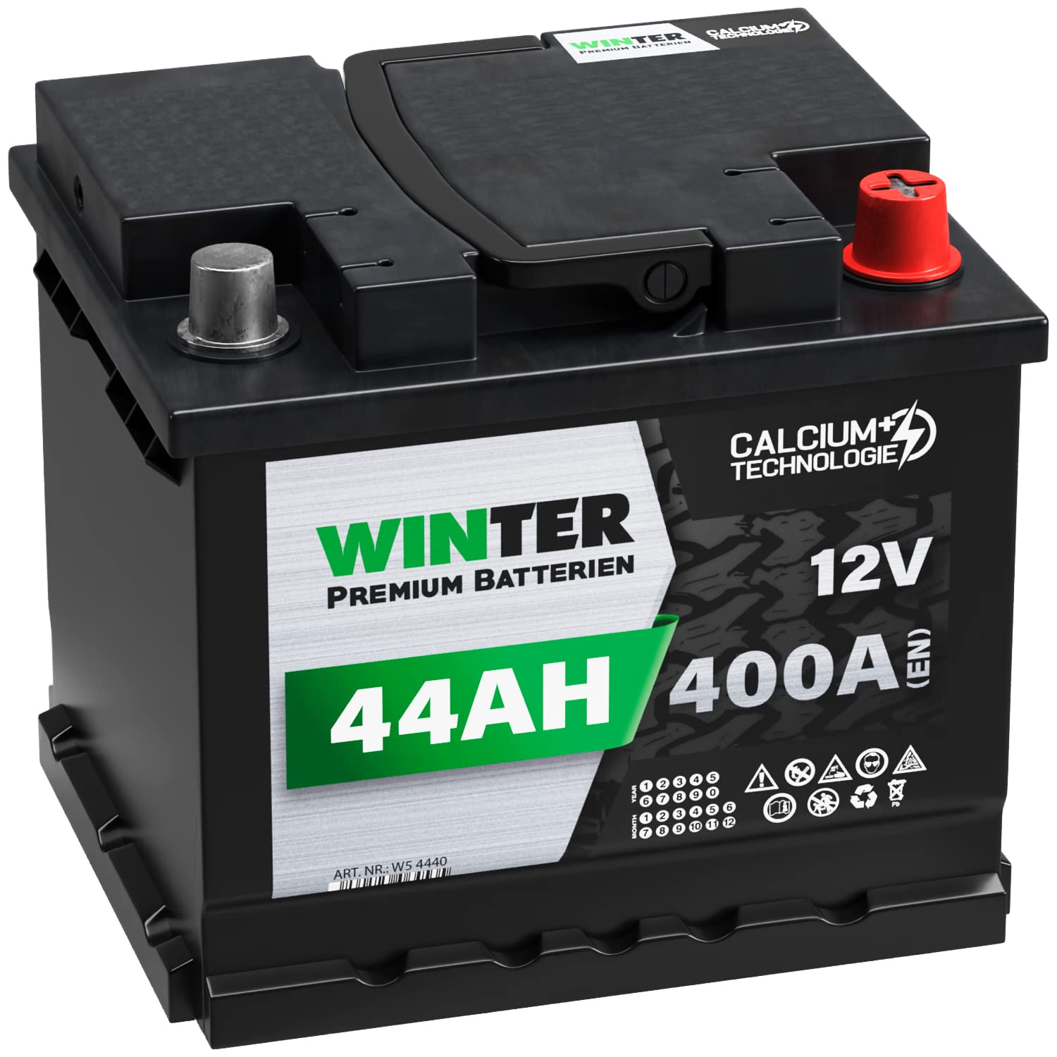 WINTER Premium Autobatterie 44Ah 12V Starterbatterie Batterie statt 42Ah 45Ah 46Ah 47Ah von WINTER PREMIUM BATTERIEN