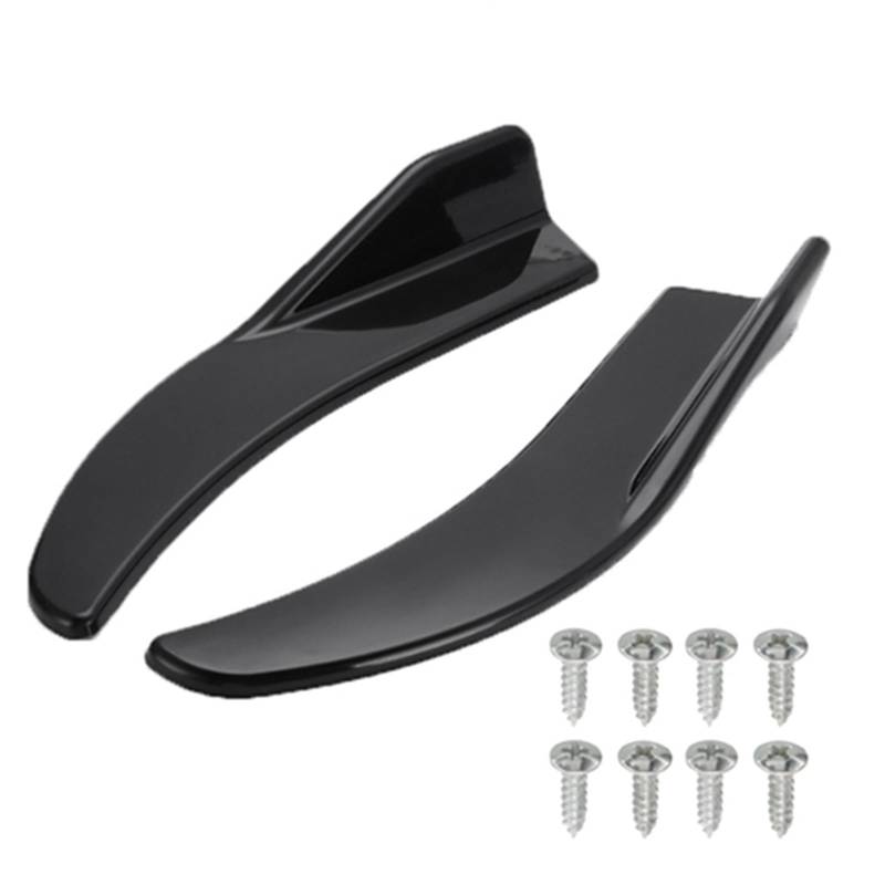 Front Spoiler Lippe 1 Paar Auto Carbon Fiber Bildschirm Auto Bumper Spoiler Front Lip Anti-kollision Universal Frontstoßstange Lippe(Schwarz) von WINVOX