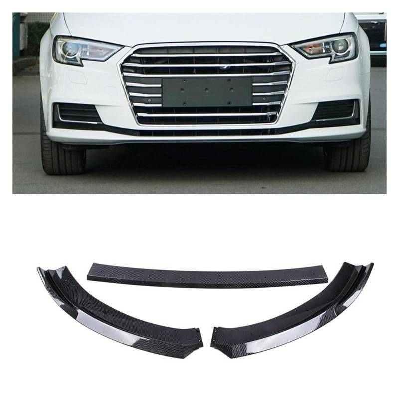 Front Spoiler Lippe Für Für A3 8V S-Linie S3 Standard Limousine Version 2017-2020 Auto Vorderen Stoßfänger Canard Lip Unteren Splitter Diffusor Spoiler Frontstoßstange Lippe(Standard Carbon) von WINVOX