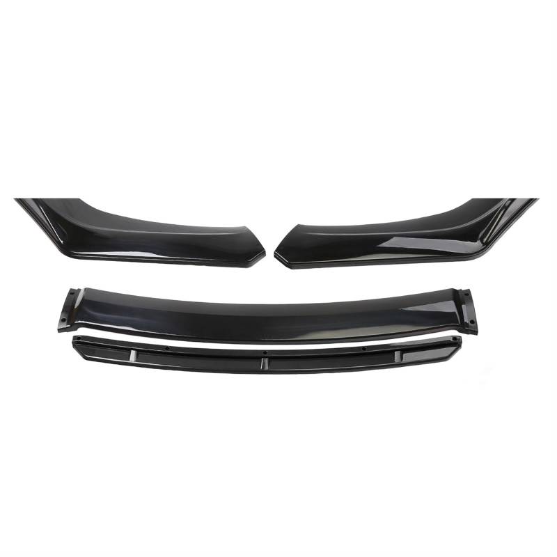 Front Spoiler Lippe Universal Auto Front Stoßstange Lip Body Kit Spoiler Carbon Faser ABS Dekorative Streifen Stoßstange Canard Lip Splitter 3-Abschnitt Frontstoßstange Lippe(Gloss Black) von WINVOX