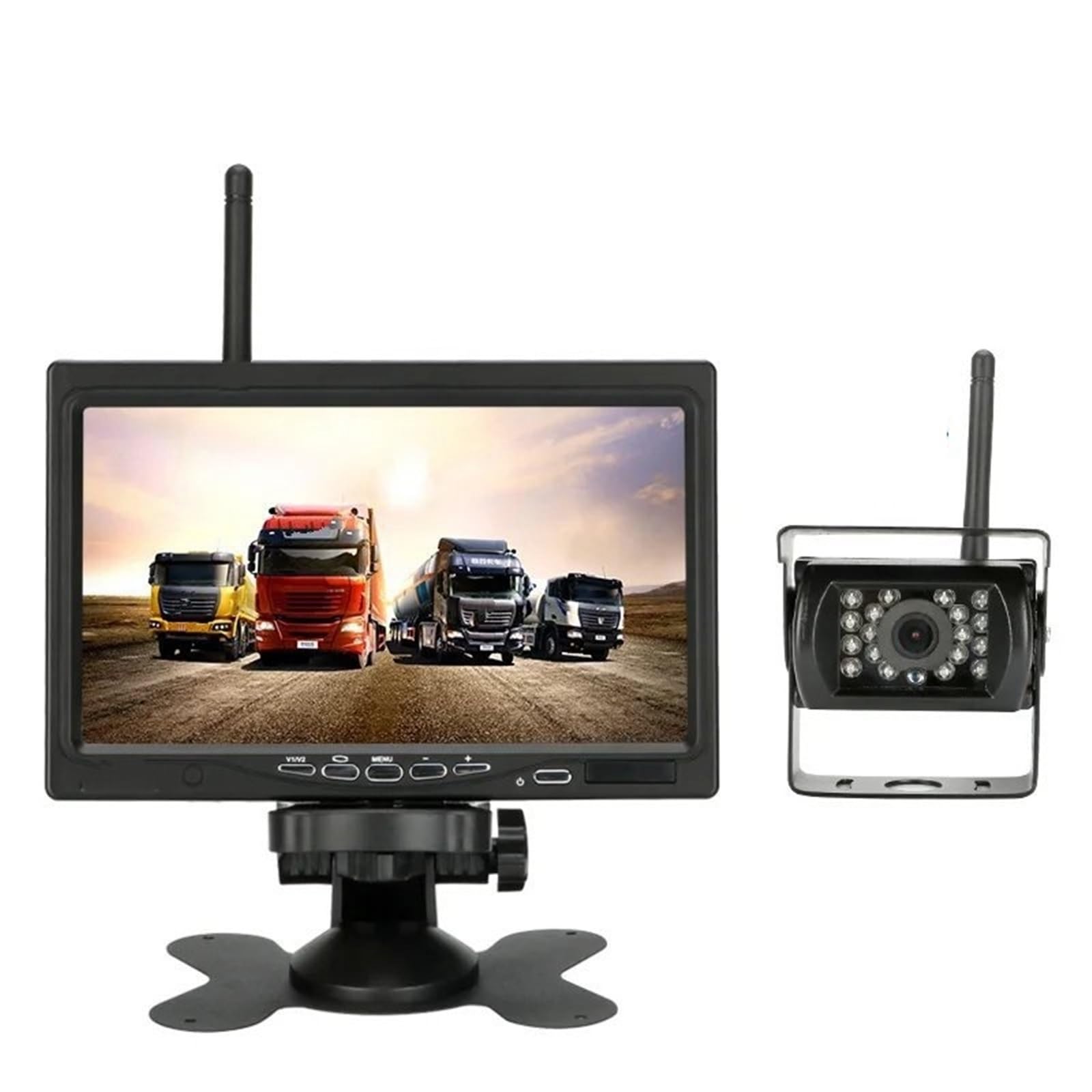 HD Rückfahrkamera 7 Inch Drahtlose LKW Kamera Für LKW Bus RV Anhänger Bagger Auto Monitor Reverse Bild Rückansicht Auto Kamera 12V-24V Rückfahrkameras(with 1 Camera) von WINVOX