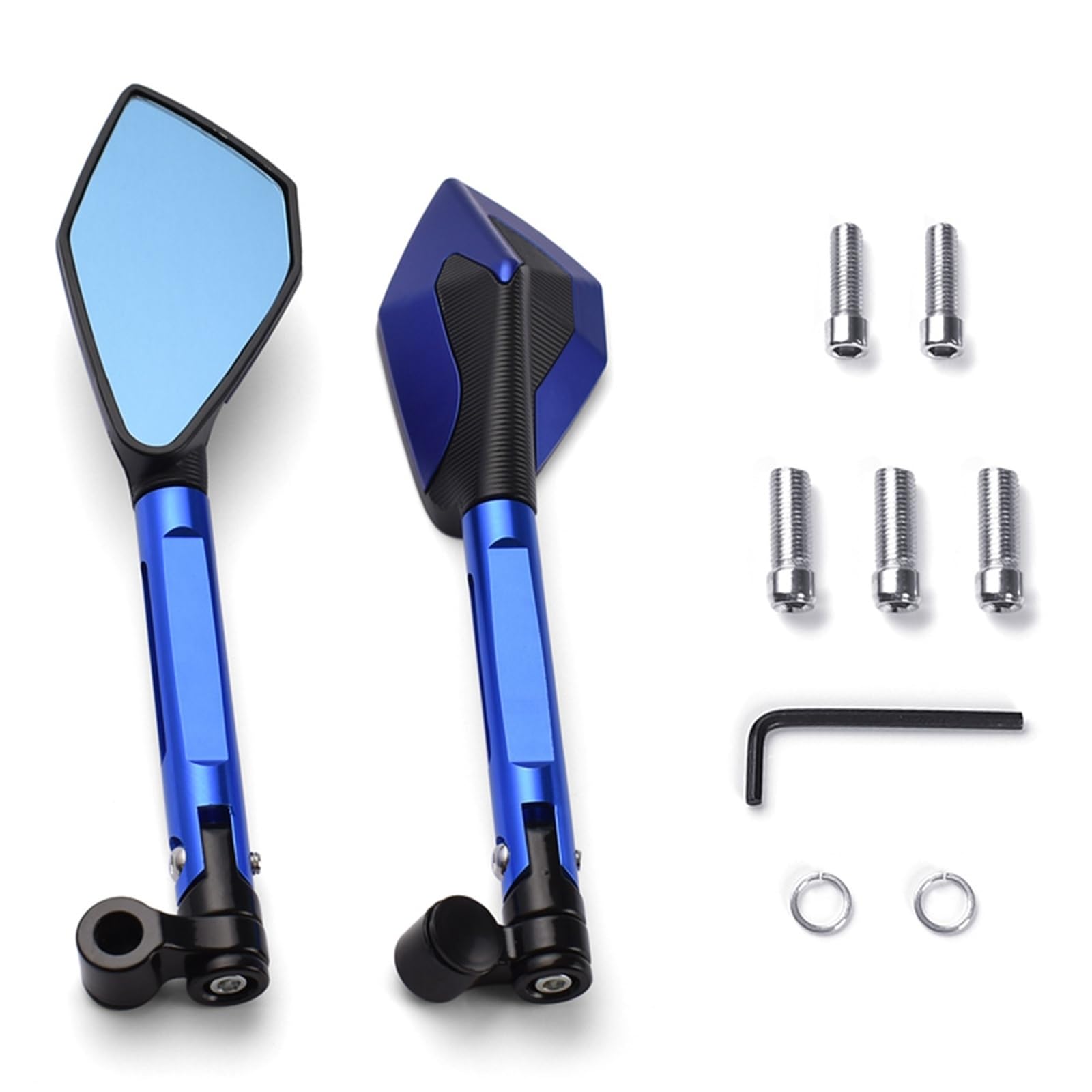 Motorrad Spiegel Für Suzuki Für GSX1300R Für Hayabusa Für GSX-S1000 Für GSX-S750 Custom Motorrad Rearview Außenspiegel 10mm 8mm Motorrad Rückspiegel(Blue) von WINVOX