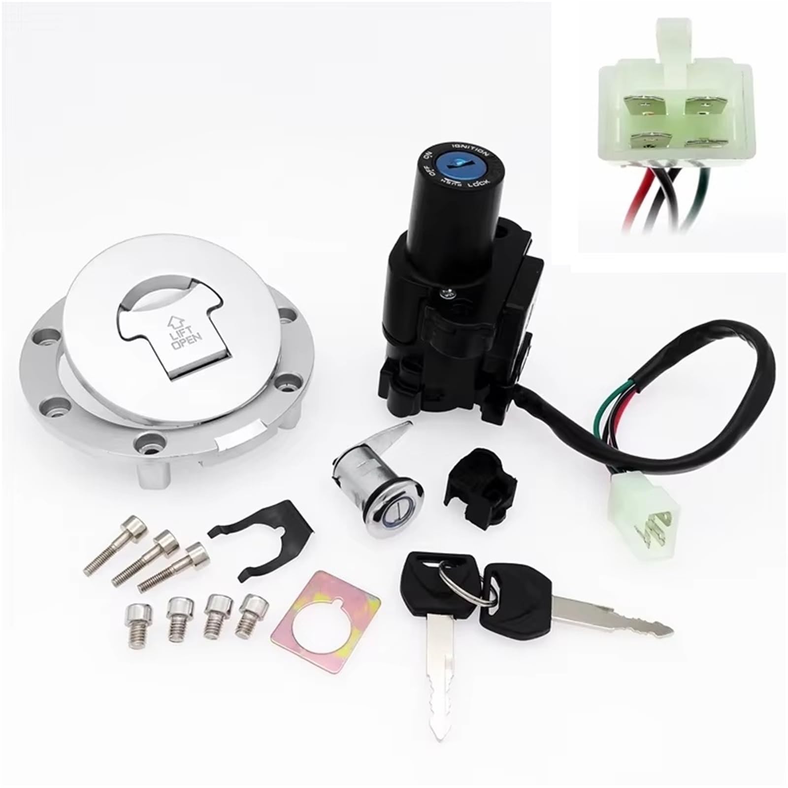 Motorrad Zündschlüsselschalter Für CB400 SF Für VTEC Für CBR600 F4 F4i Für CBR600RR Für VFR 800 Für Hornet Motorrad-Zündschalter Helm-Lenksitzschloss Tankdeckel-Set Zündschloss Motorrad Zündschlüsselschalter Für CB400 SF Für VTEC Für CBR600 F4 F4i Für CBR600RR Für VFR 800 Für Hornet Motorrad-Zündschalter Helm-Lenksitzschloss Tankdeckel-Set Zündschloss von WINVOX